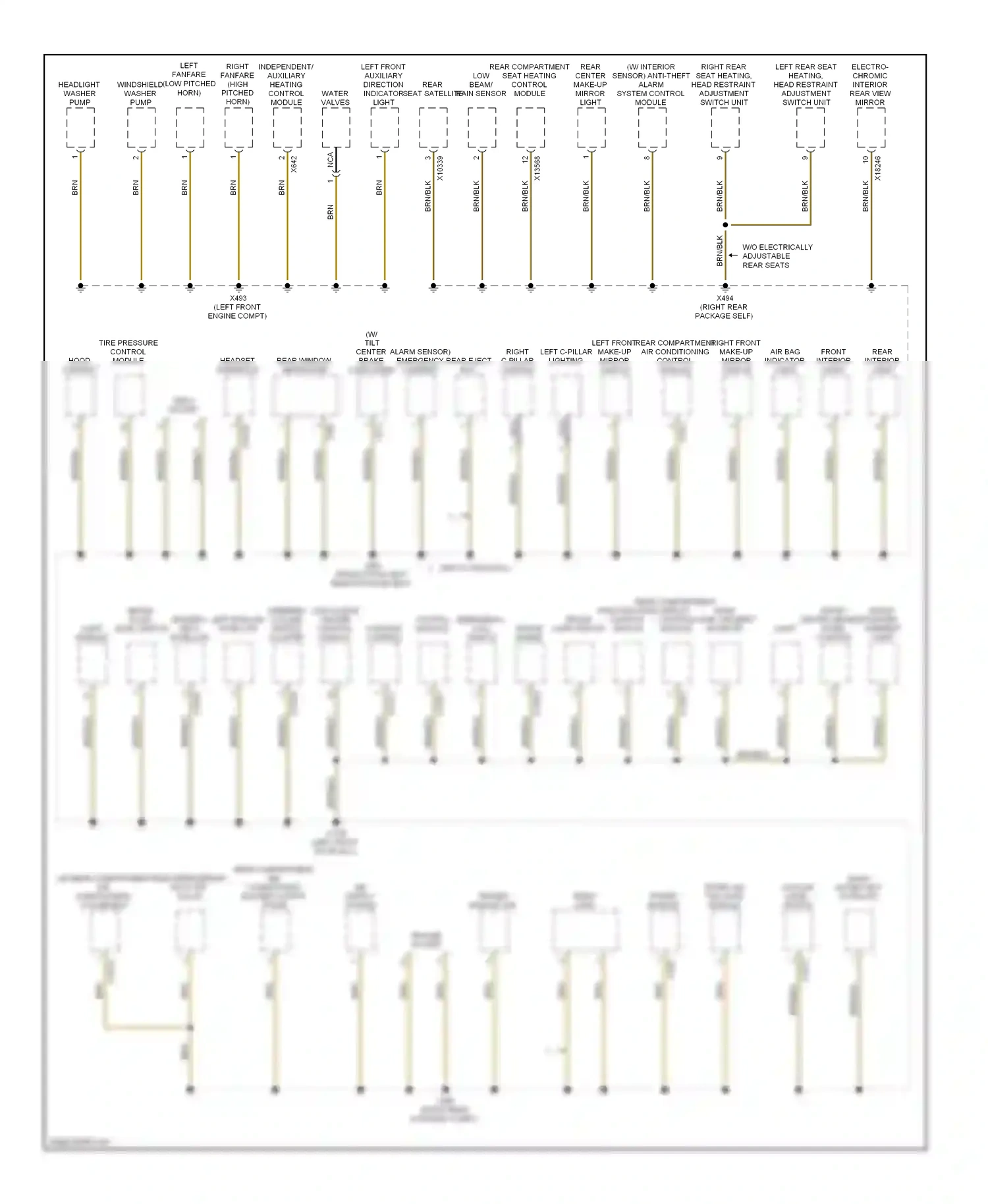 BMW 7 series E65/E66 facelift (2005-2008) light module wiring diagram  (2 of 4)