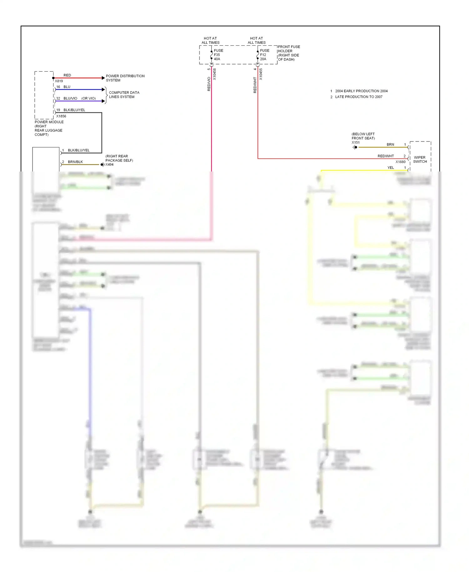 BMW 7 series E65/E66 facelift (2005-2008) power distribution system wiring diagram  (6 of 6)