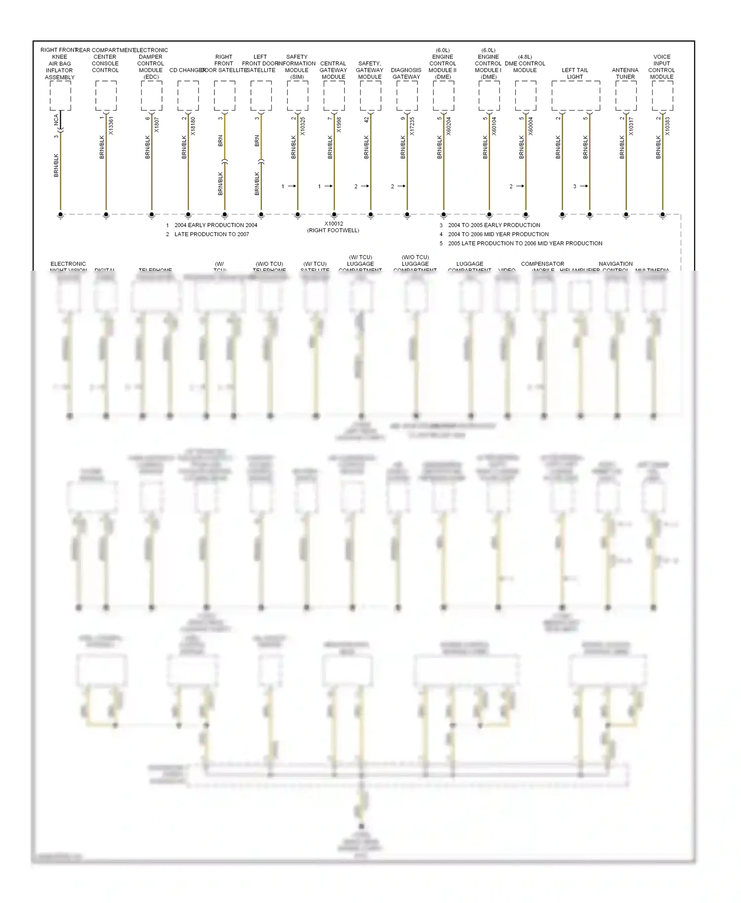 BMW 7 series E65/E66 facelift (2005-2008) power module wiring diagram  (2 of 4)