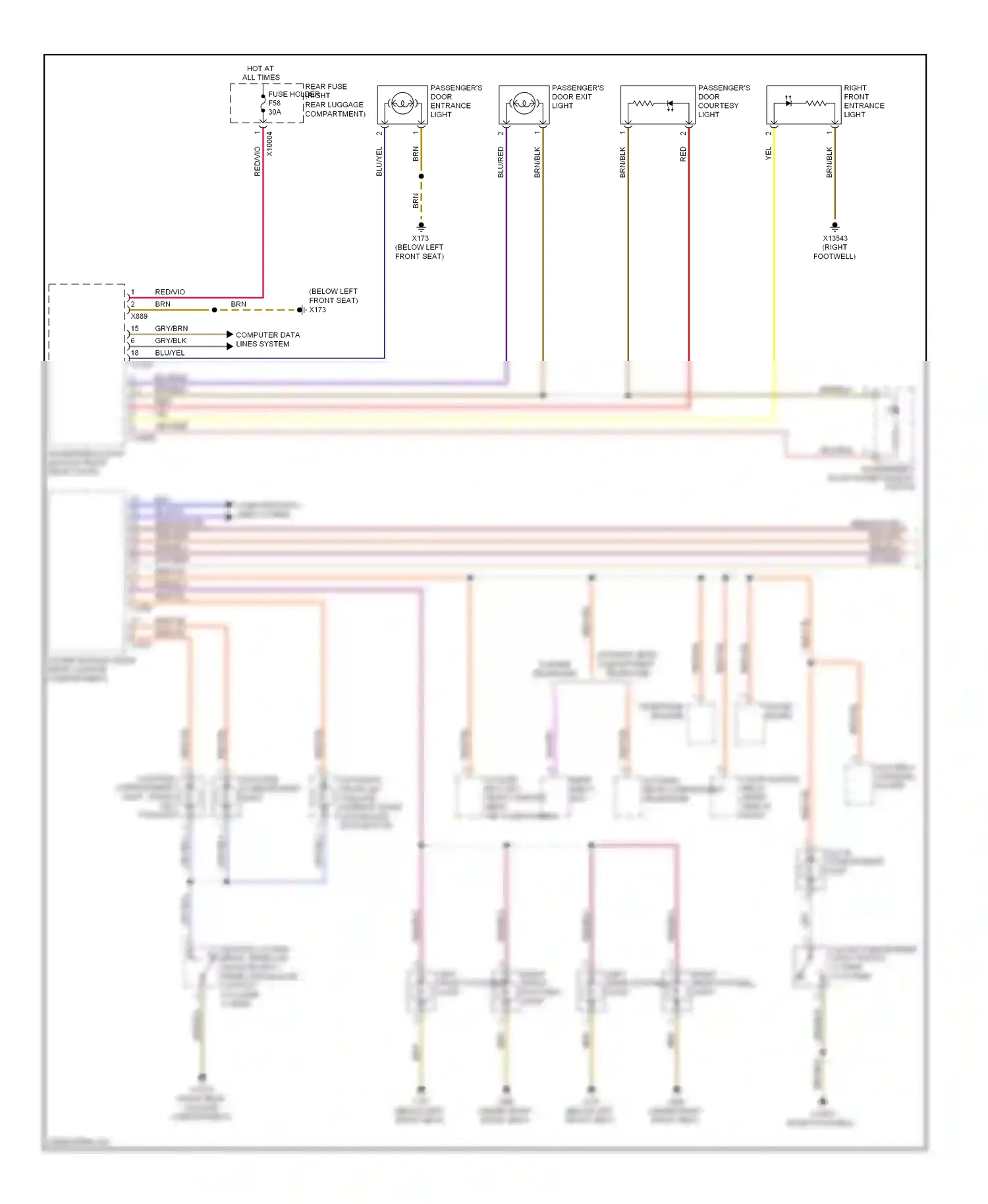 BMW 7 series E65/E66 facelift (2005-2008) rear eject box wiring diagram  (1 of 2)