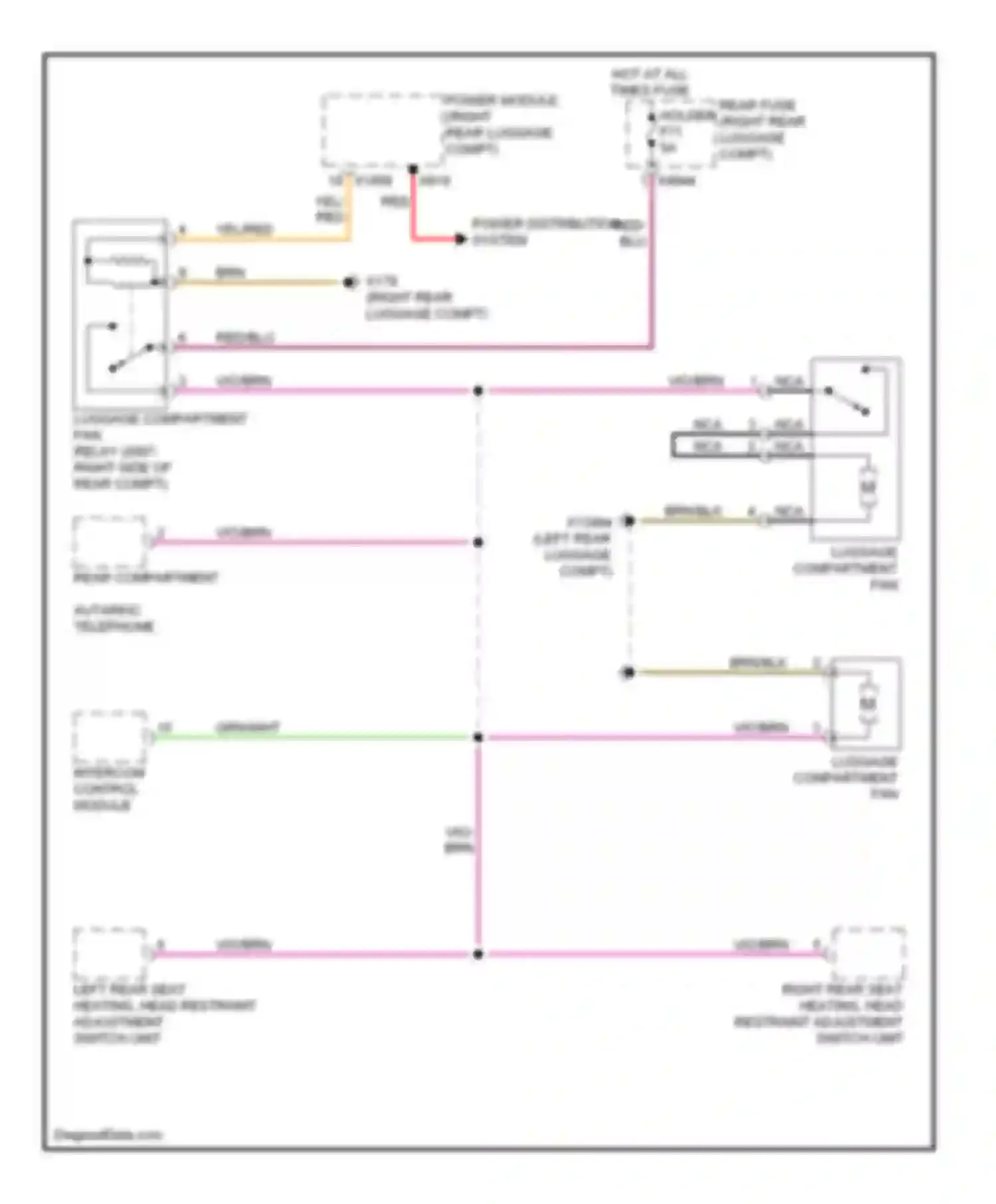 Wiring diagram rear fuse for BMW 7 series E65/E66 facelift (2005-2008) (2 of 2)
