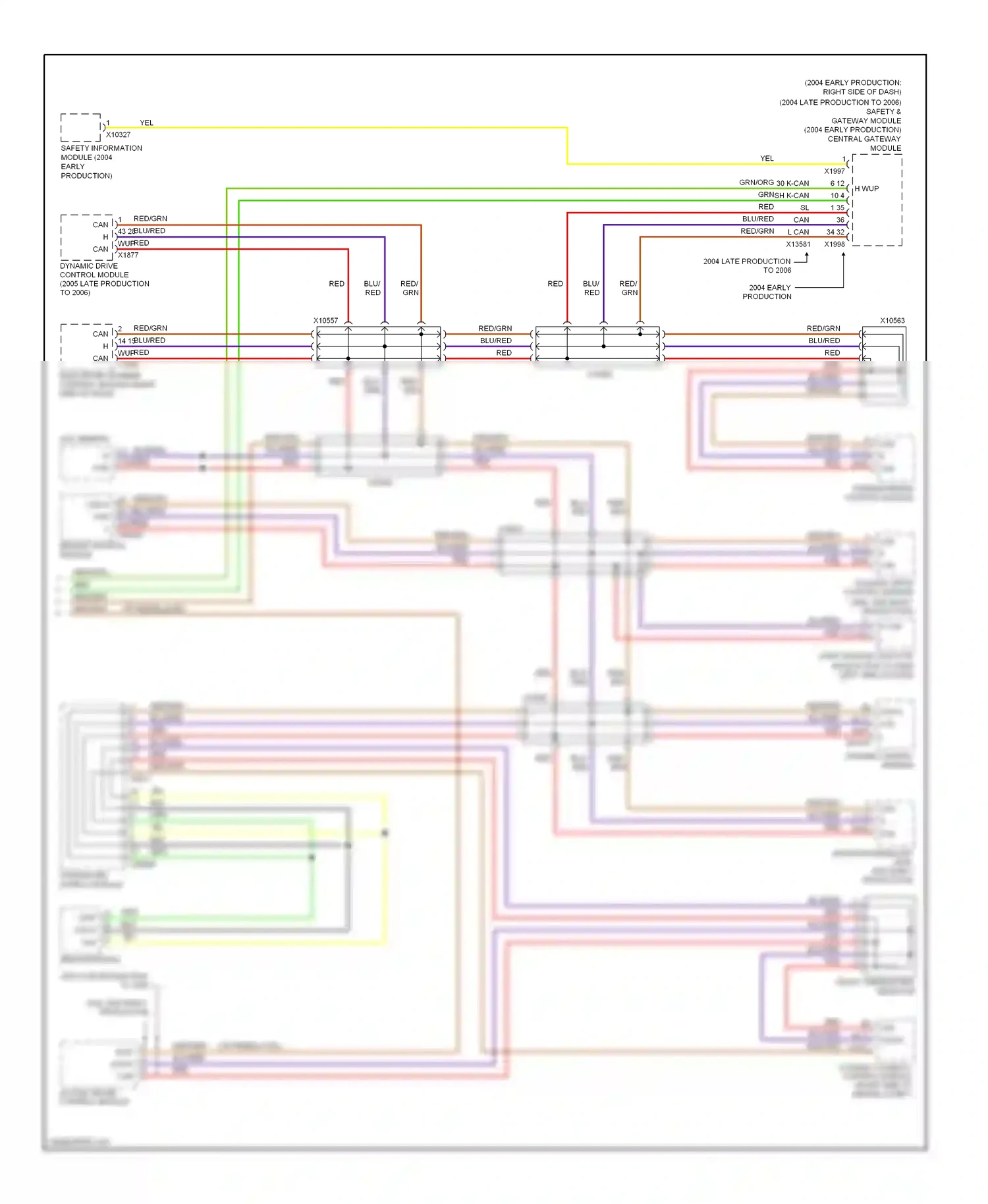 BMW 7 series E65/E66 facelift (2005-2008) red/grn wiring diagram  (8 of 32)
