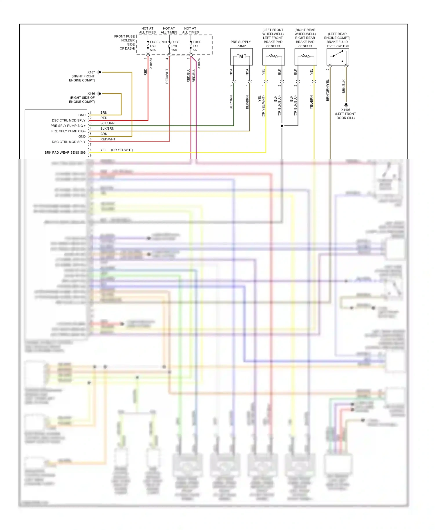 BMW 7 series E65/E66 facelift (2005-2008) (right front engine compt) wiring diagram  (5 of 12)