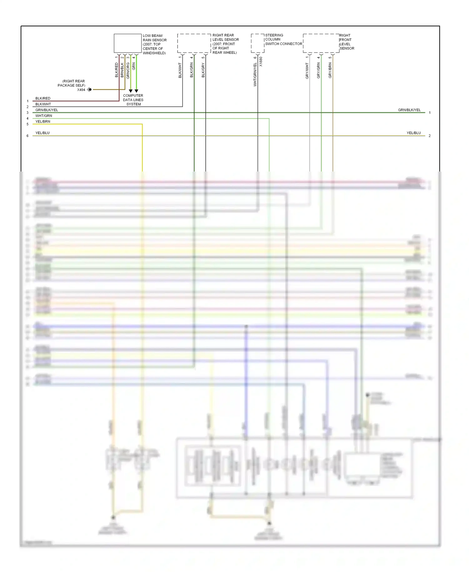 BMW 7 series E65/E66 facelift (2005-2008) steering column switch connector wiring diagram  (1 of 6)