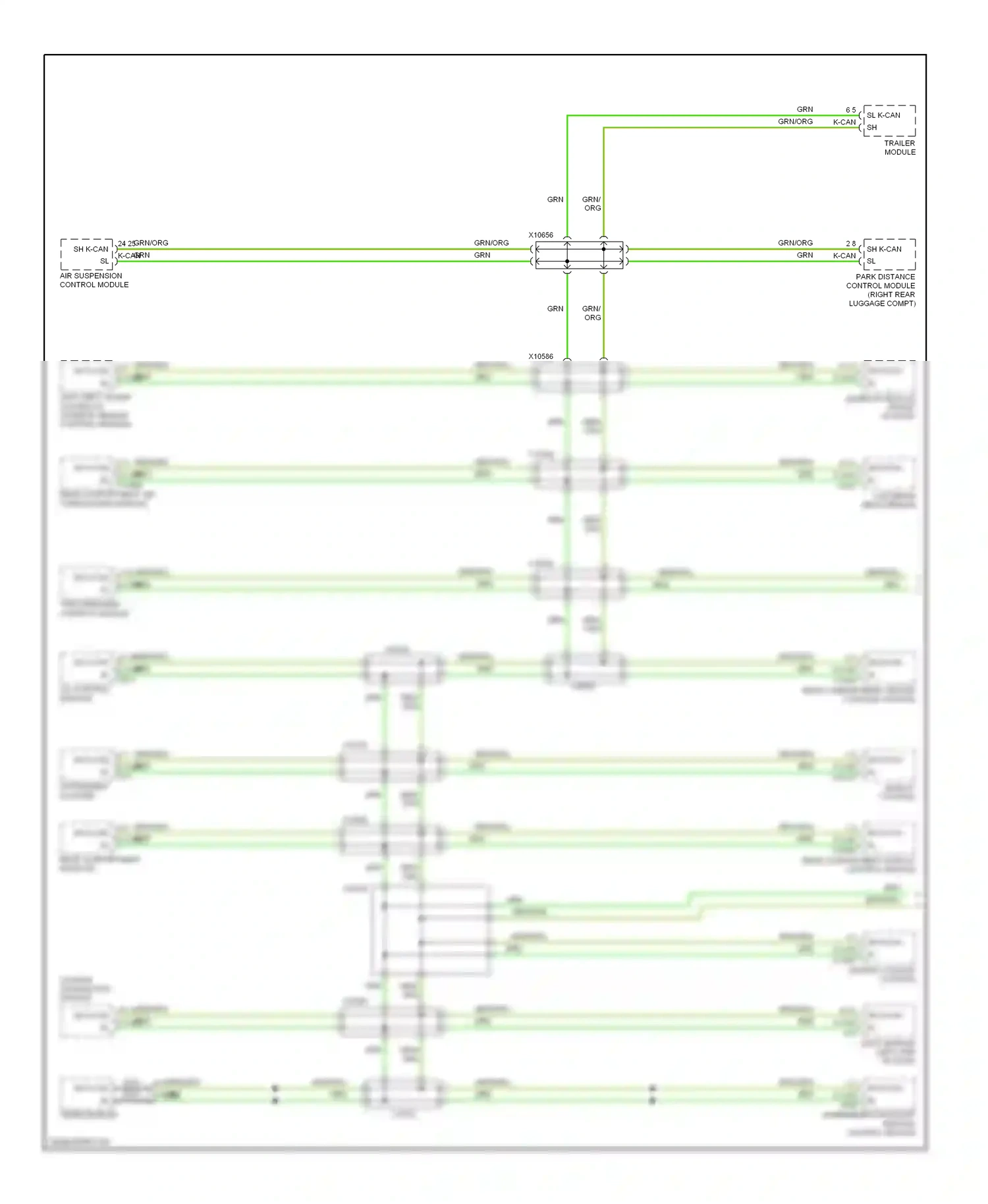 BMW 7 series E65/E66 facelift (2005-2008) wiper module wiring diagram  (2 of 3)