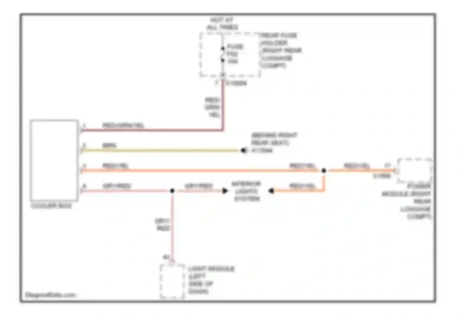 7 series BMW E65/E66 (2001-2005): Cool box circuit, without rear compartment heater & a/c