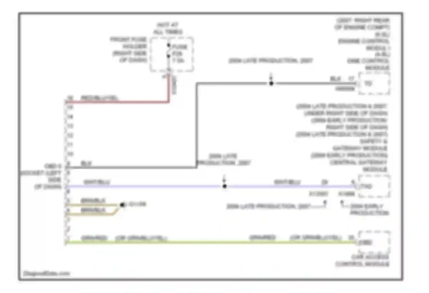 7 series BMW E65/E66 (2001-2005): Data link connector circuit