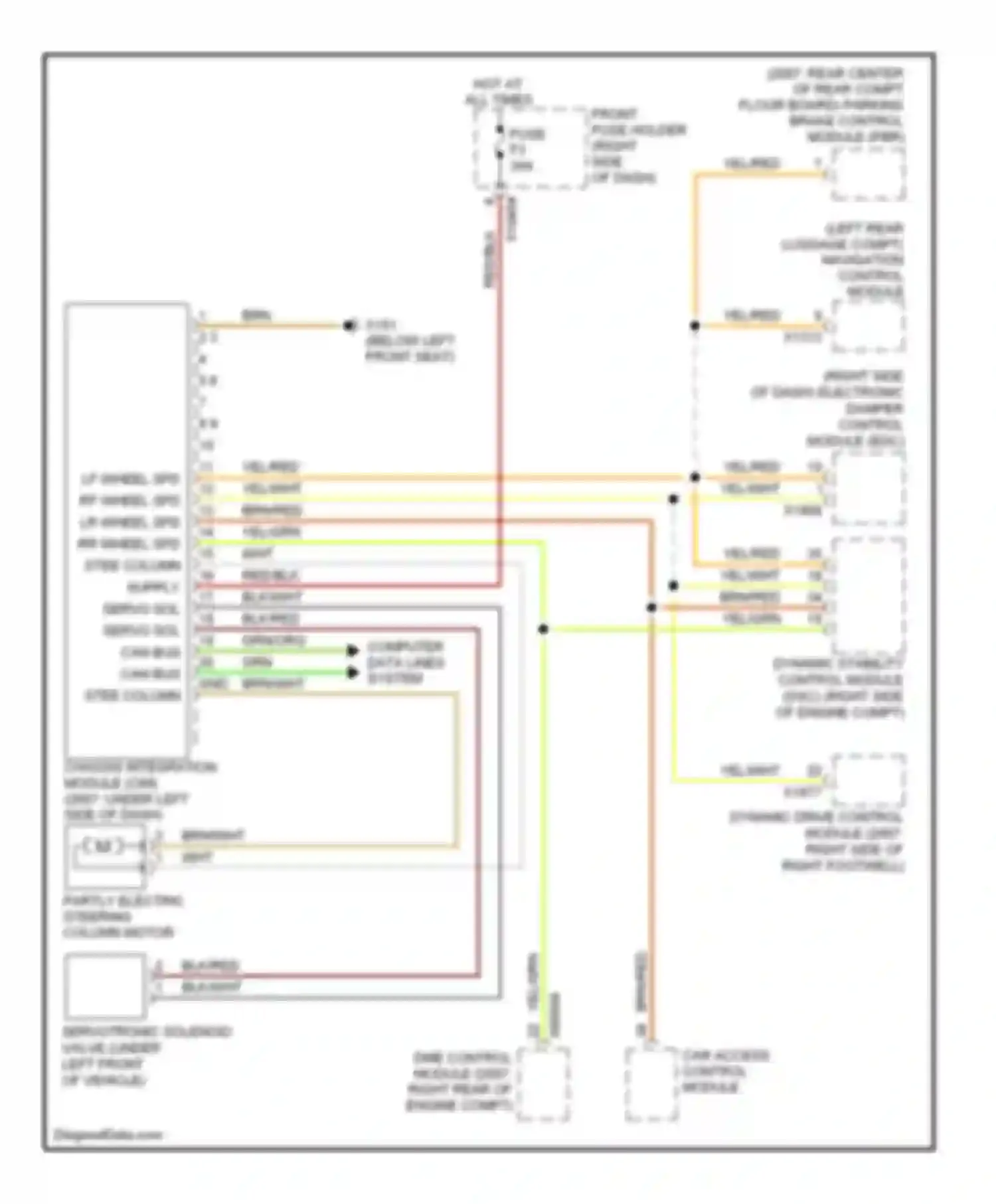 7 series BMW E65/E66 (2001-2005): Semi electric power steering column circuit