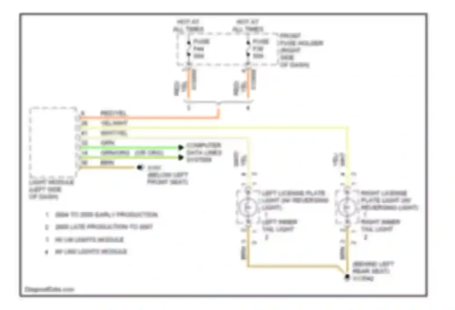 7 series BMW E65/E66 (2001-2005): Back-up lamps circuit