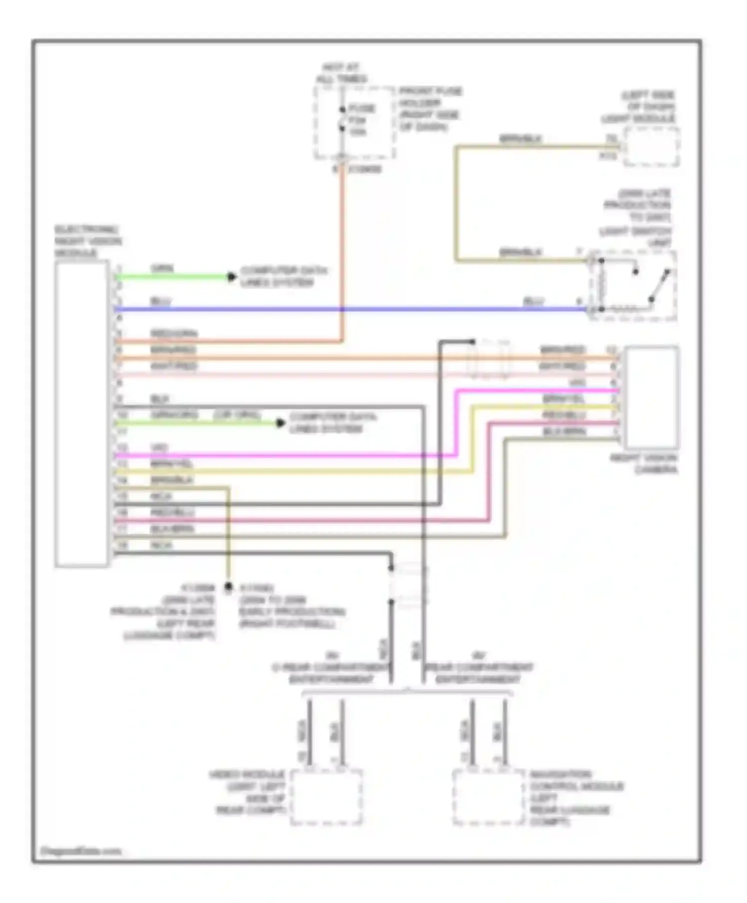 7 series BMW E65/E66 (2001-2005): Night vision circuit