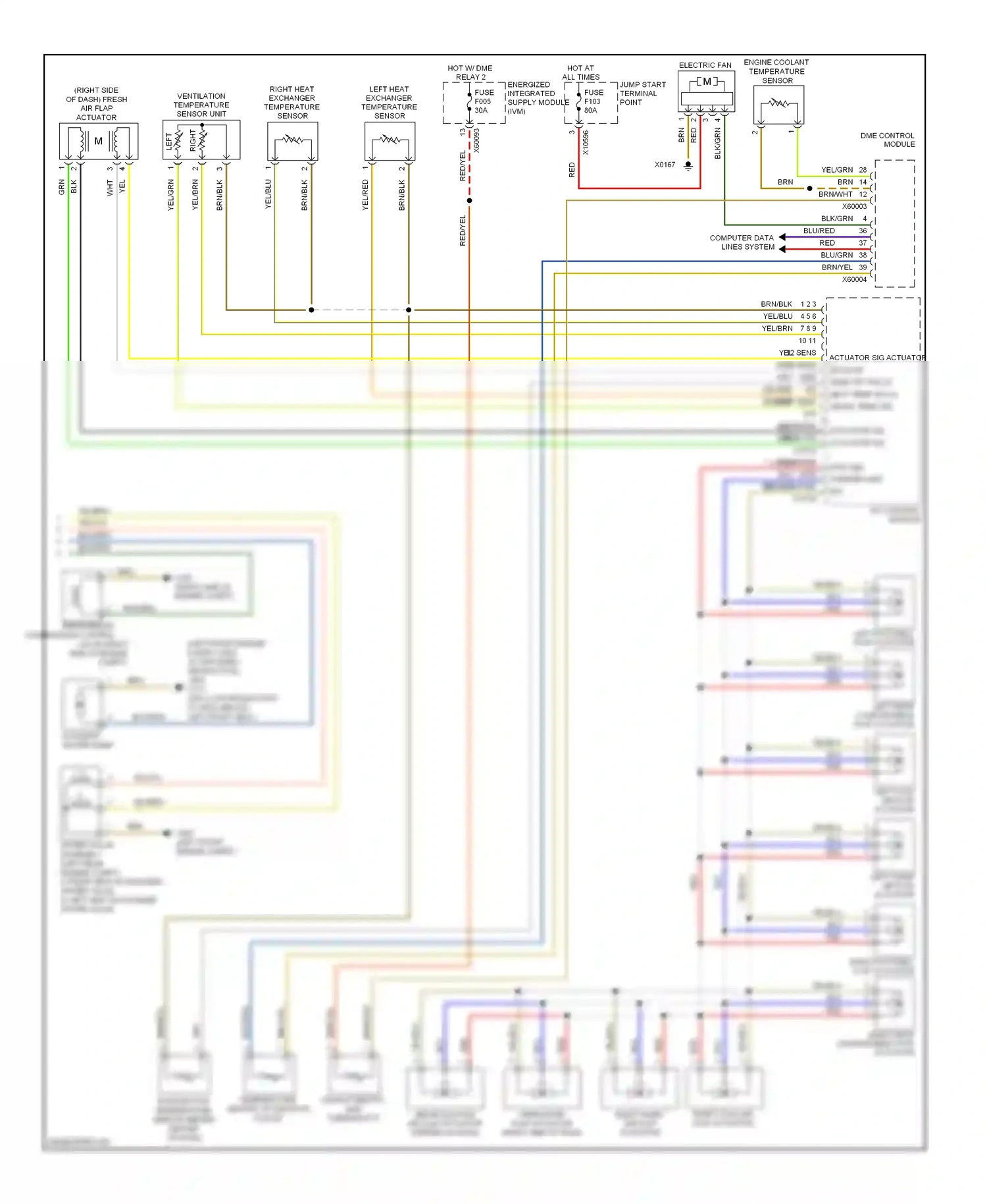 Wiring diagram a/c control module for BMW 7 series E65/E66 (2001-2005) (4 of 15)