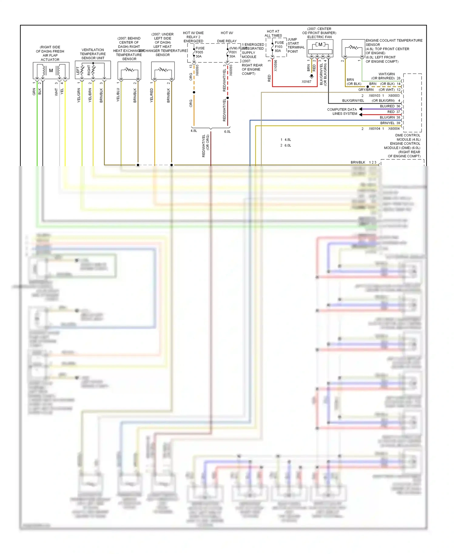Wiring diagram a/c control module for BMW 7 series E65/E66 (2001-2005) (13 of 15)