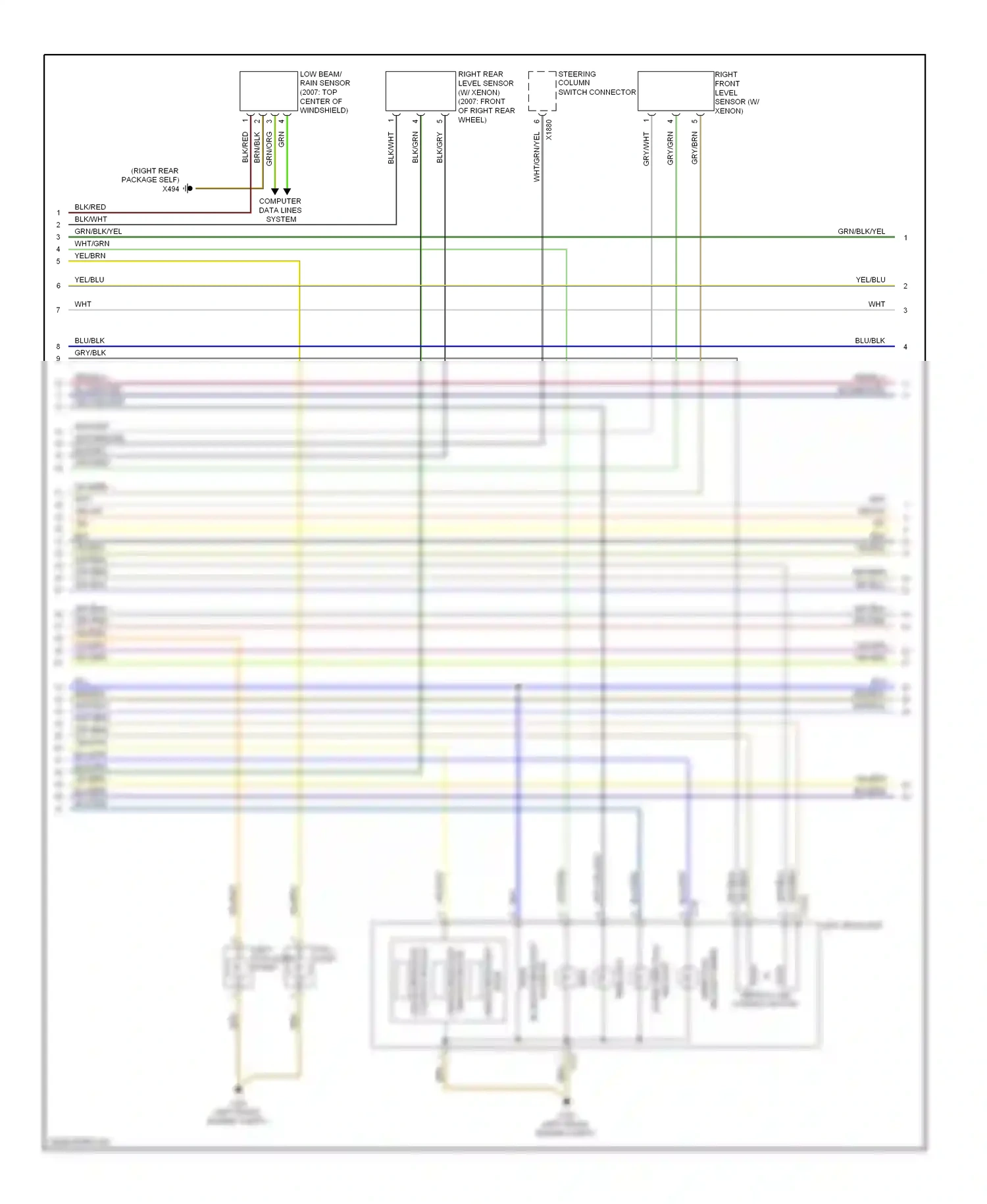 BMW 7 series E65/E66 (2001-2005) blu/grn wiring diagram  (14 of 31)