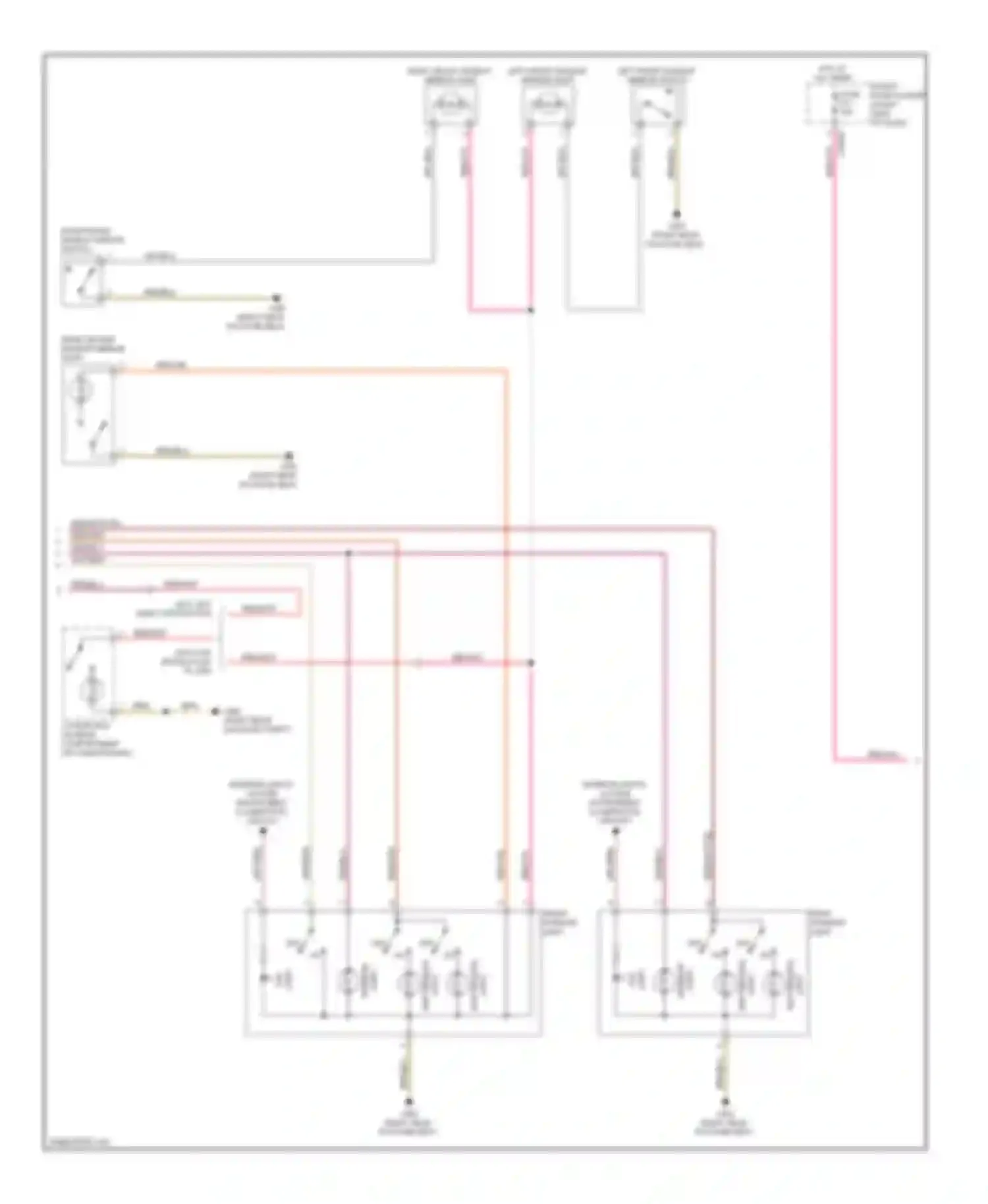 Wiring diagram left front makeup mirror switch for BMW 7 series E65/E66 (2001-2005) (2 of 2)