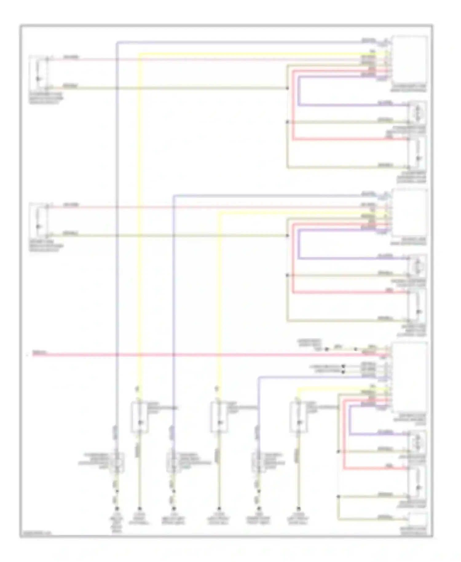 Wiring diagram passenger's side rear door power window switch for BMW 7 series E65/E66 (2001-2005) (1 of 1)