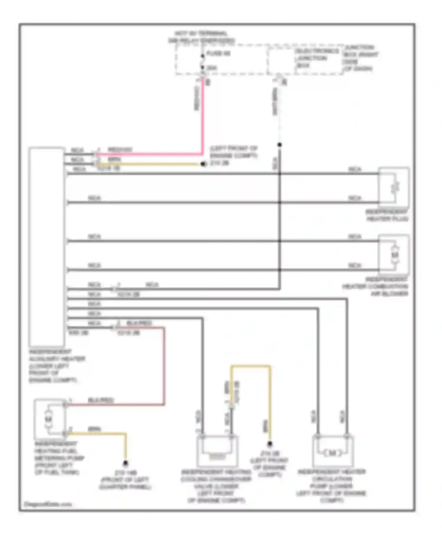 7 series BMW F01/F02 facelift (2012-2015): Independent heating circuit