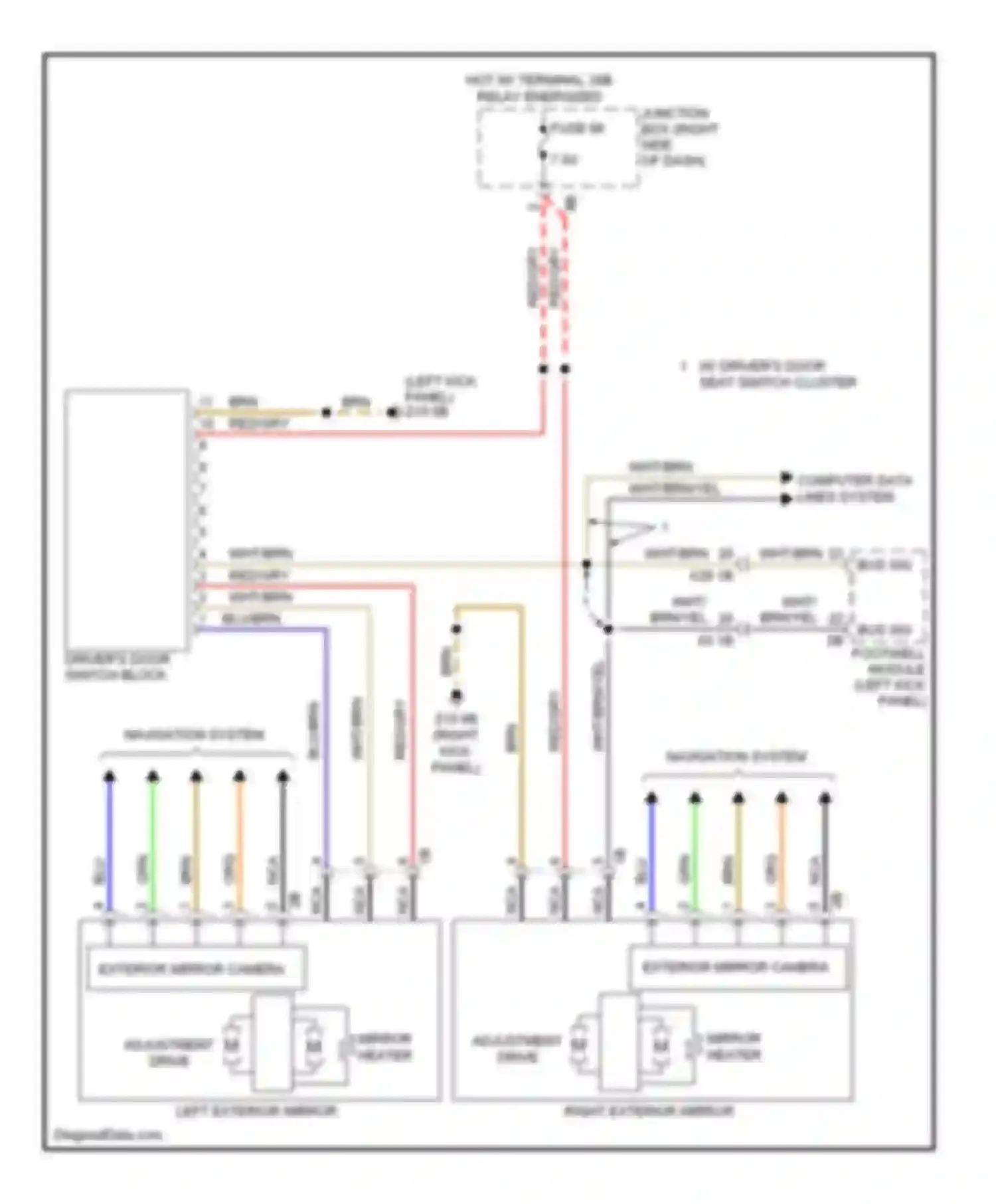 7 series BMW F01/F02 facelift (2012-2015): Memory mirrors circuit