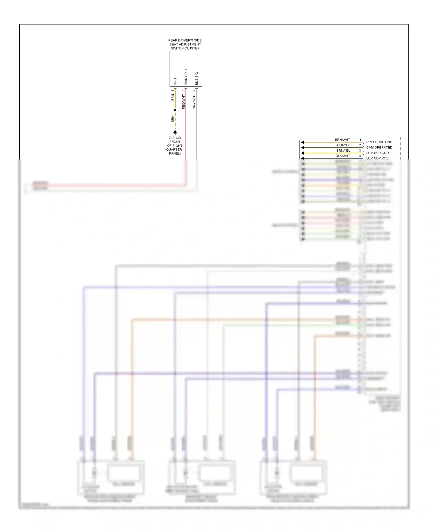 Wiring diagram back width for BMW 7 series F01/F02 facelift (2012-2015) (1 of 2)
