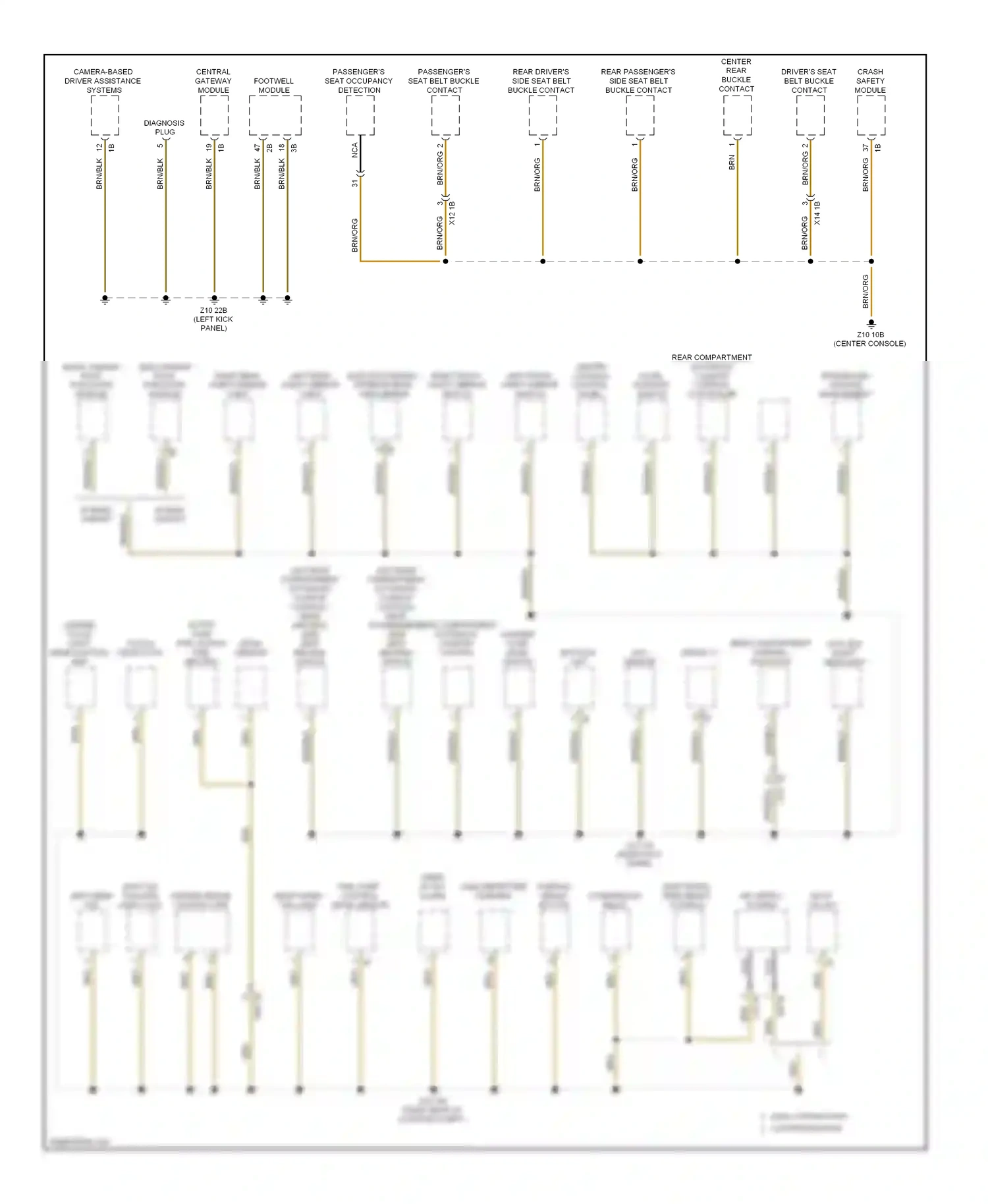 Wiring diagram boot lid left inner tailgate tail light lock for BMW 7 series F01/F02 facelift (2012-2015) (1 of 1)