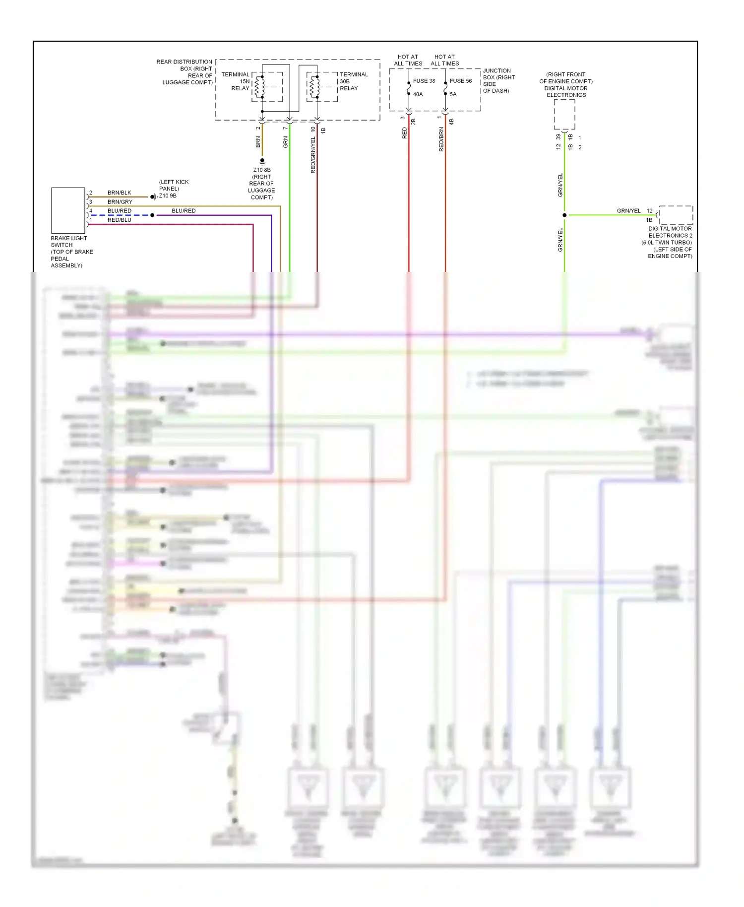 BMW 7 series F01/F02 facelift (2012-2015) computer data (left kick panel) lines system wiring diagram  (1 of 1)