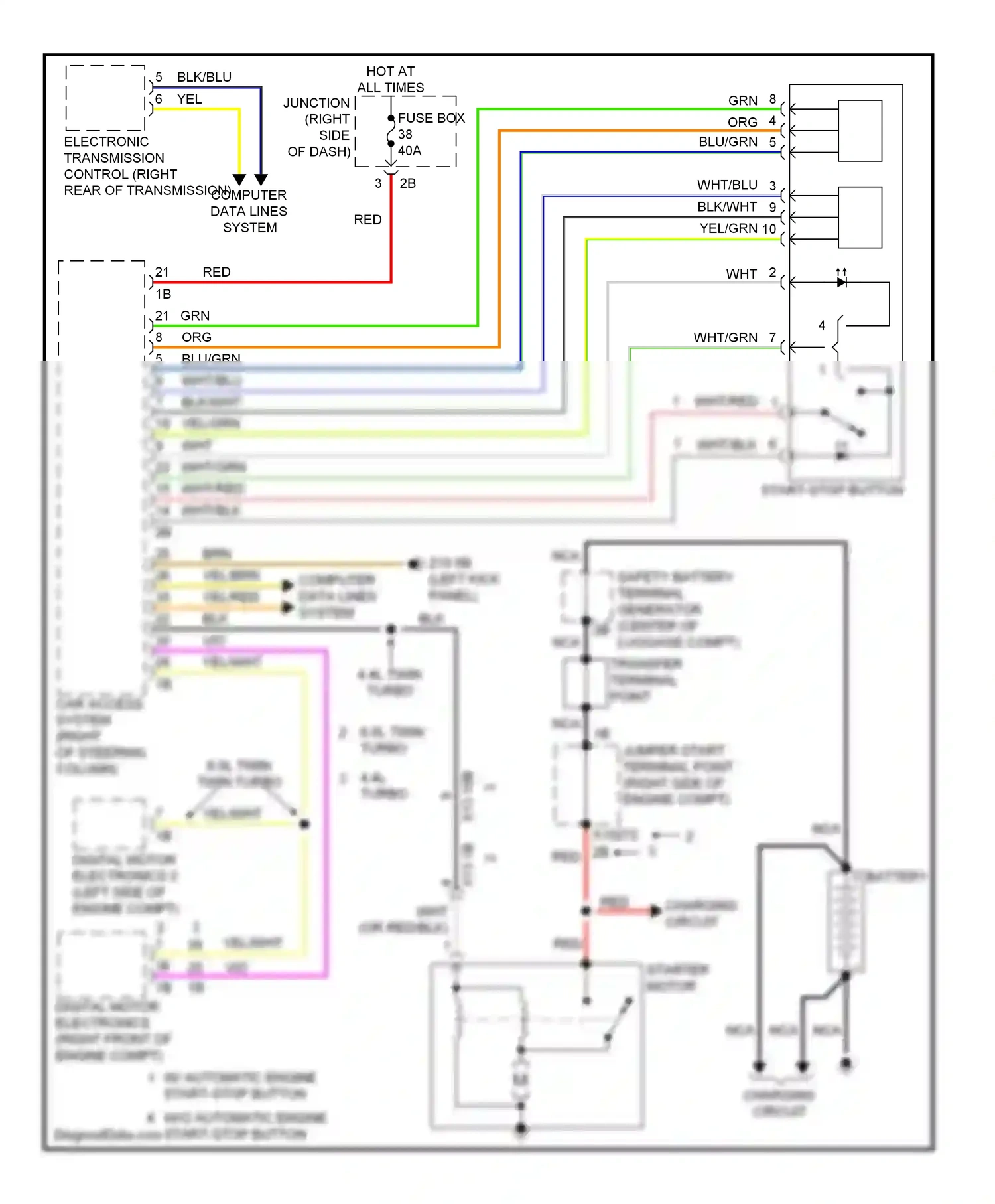 Wiring diagram computer data lines system for BMW 7 series F01/F02 facelift (2012-2015) (78 of 91)