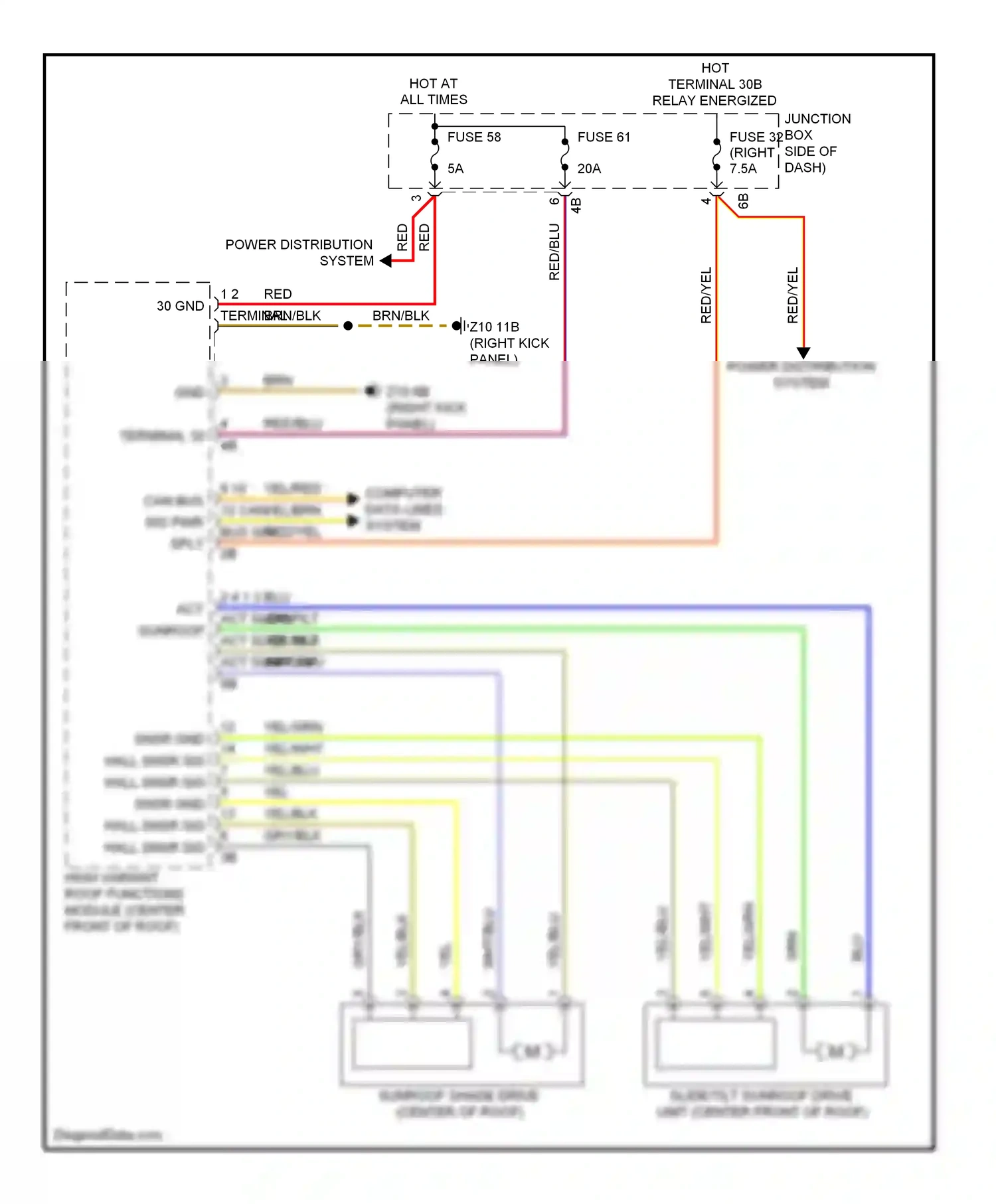 Wiring diagram computer data lines system for BMW 7 series F01/F02 facelift (2012-2015) (63 of 91)