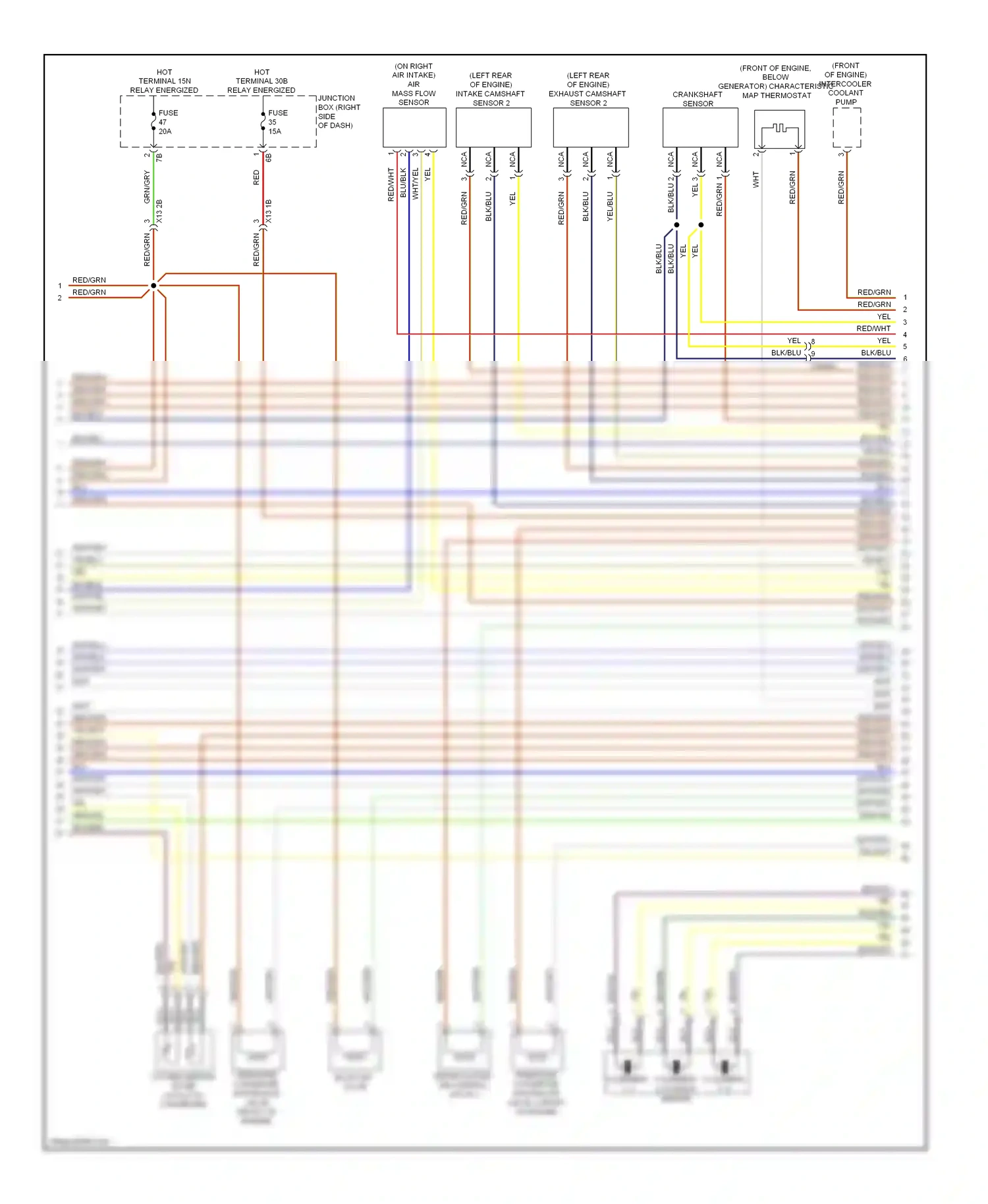 Wiring diagram crankshaft sensor for BMW 7 series F01/F02 facelift (2012-2015) (3 of 3)