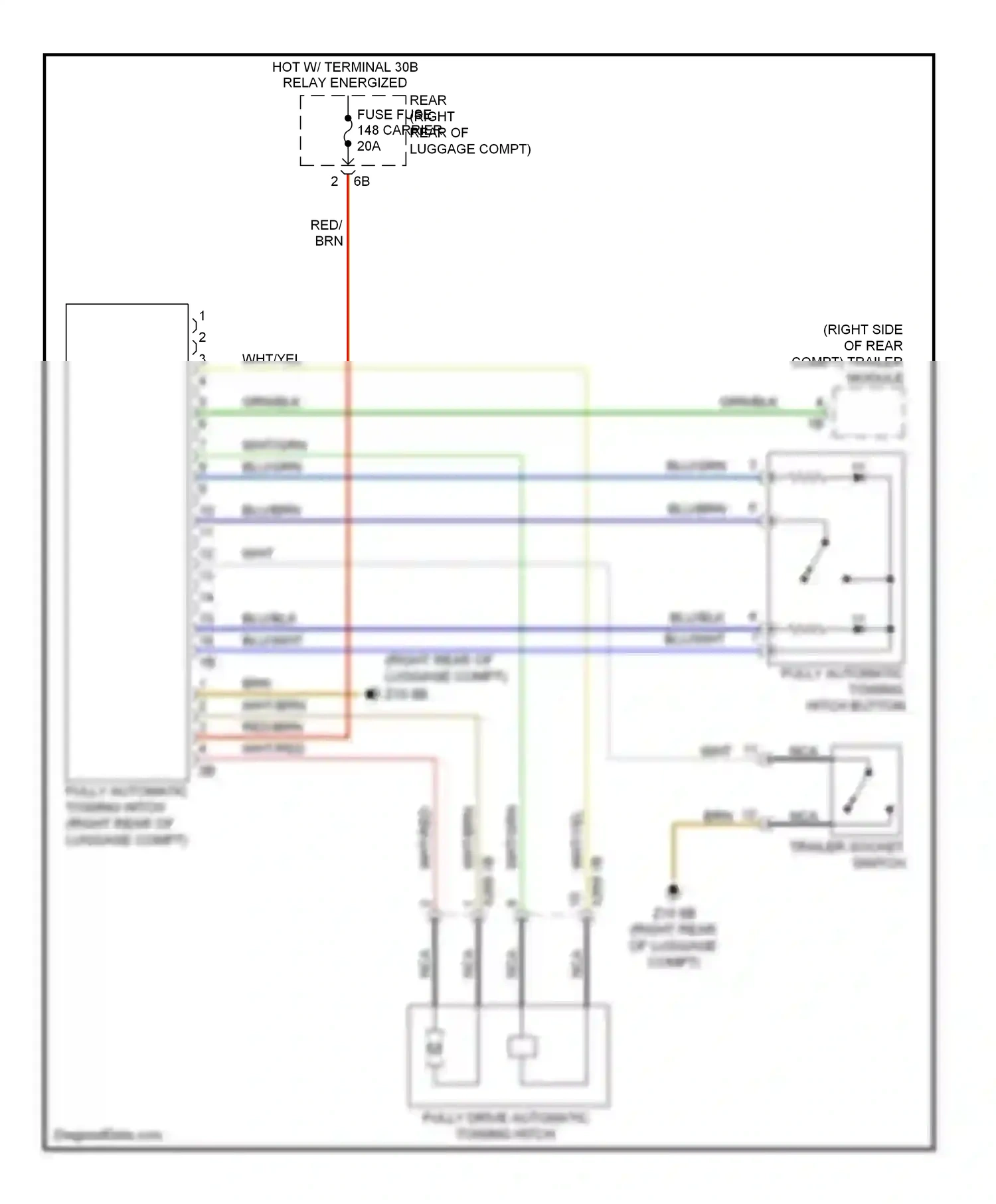 Wiring diagram fully automatic towing hitch button for BMW 7 series F01/F02 facelift (2012-2015) (1 of 1)
