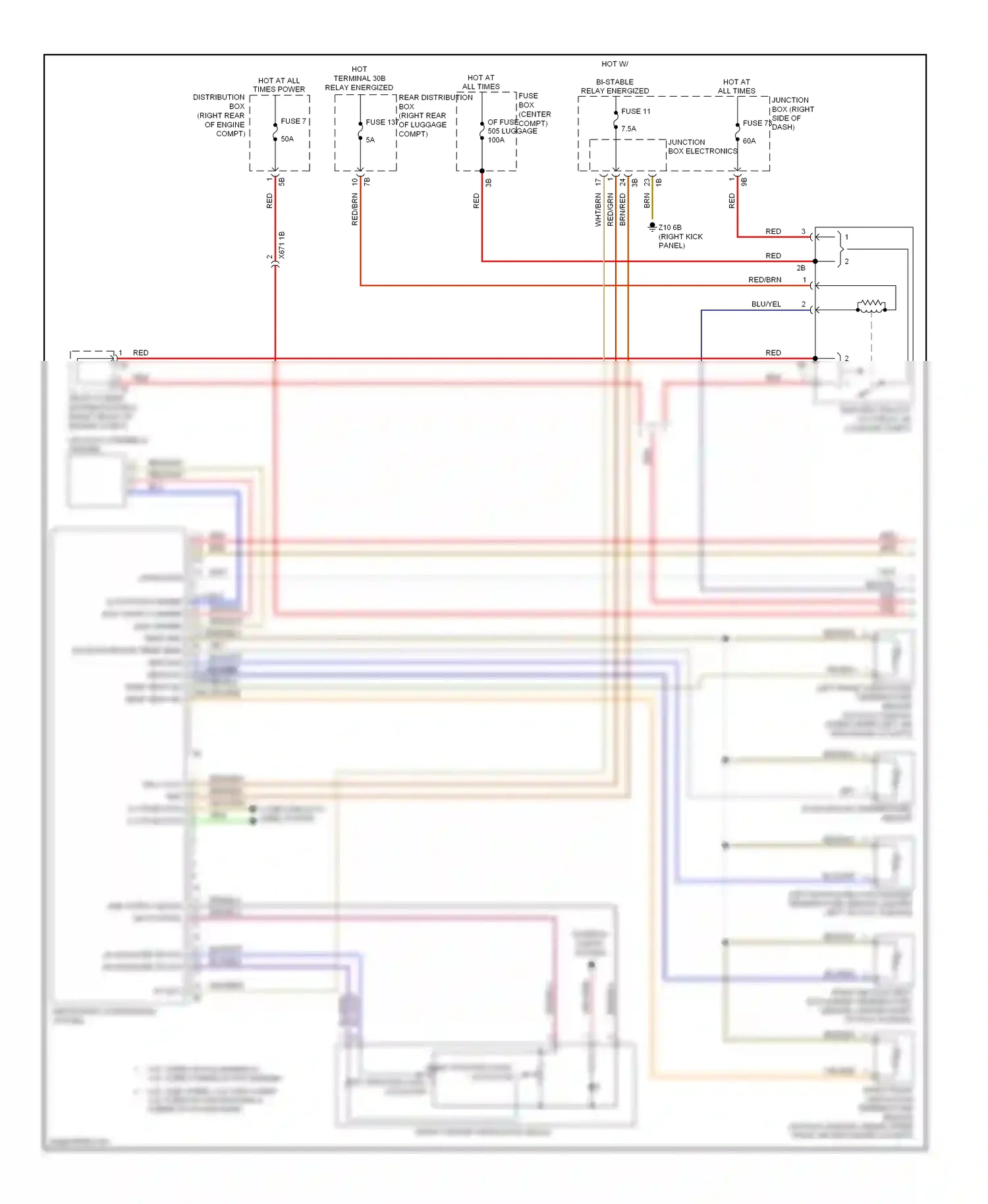 Wiring diagram junction box electronics for BMW 7 series F01/F02 facelift (2012-2015) (2 of 10)