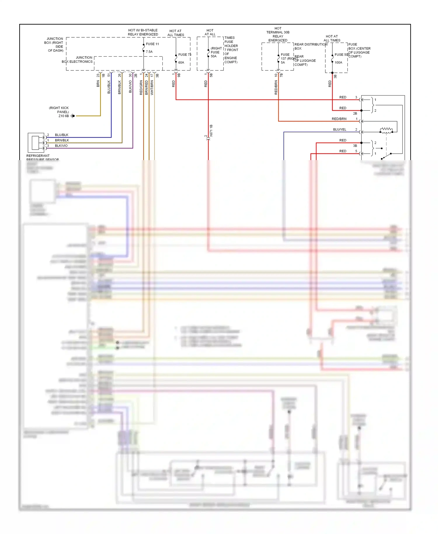 Wiring diagram left end position switch left stratification actuator for BMW 7 series F01/F02 facelift (2012-2015) (1 of 1)