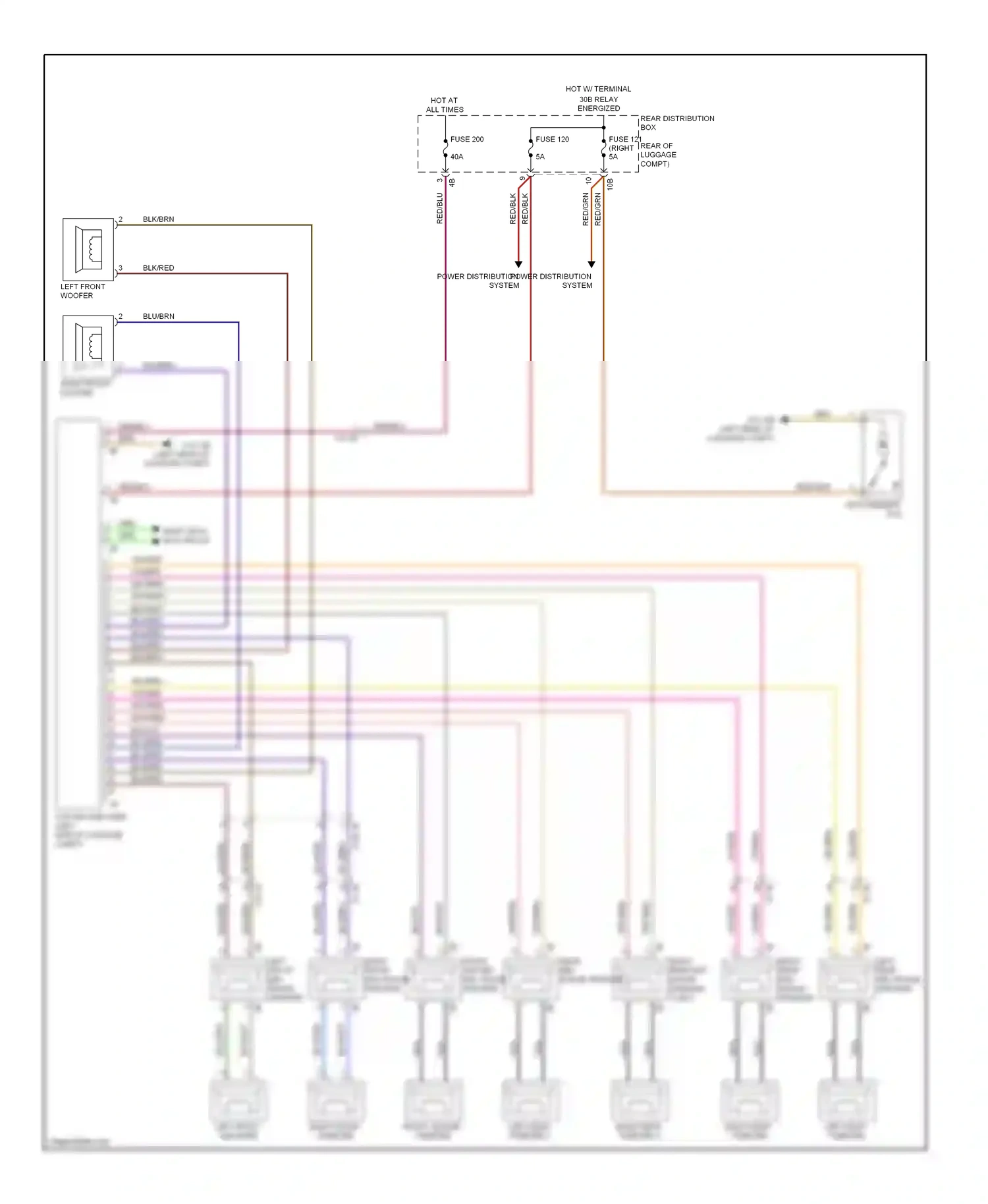 Wiring diagram left front mid-range speaker for BMW 7 series F01/F02 facelift (2012-2015) (3 of 3)