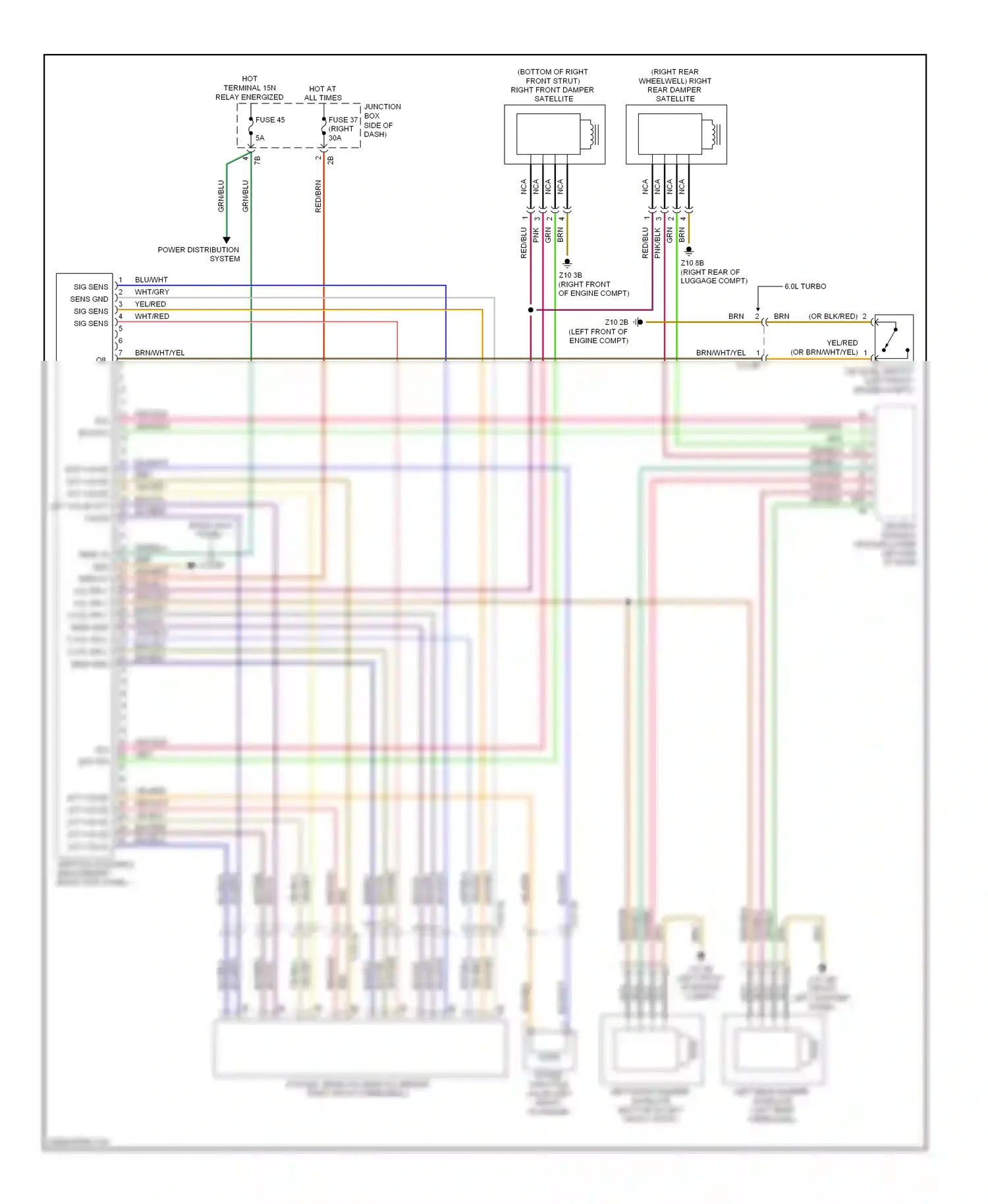 Wiring diagram left quarter panel) for BMW 7 series F01/F02 facelift (2012-2015) (1 of 1)
