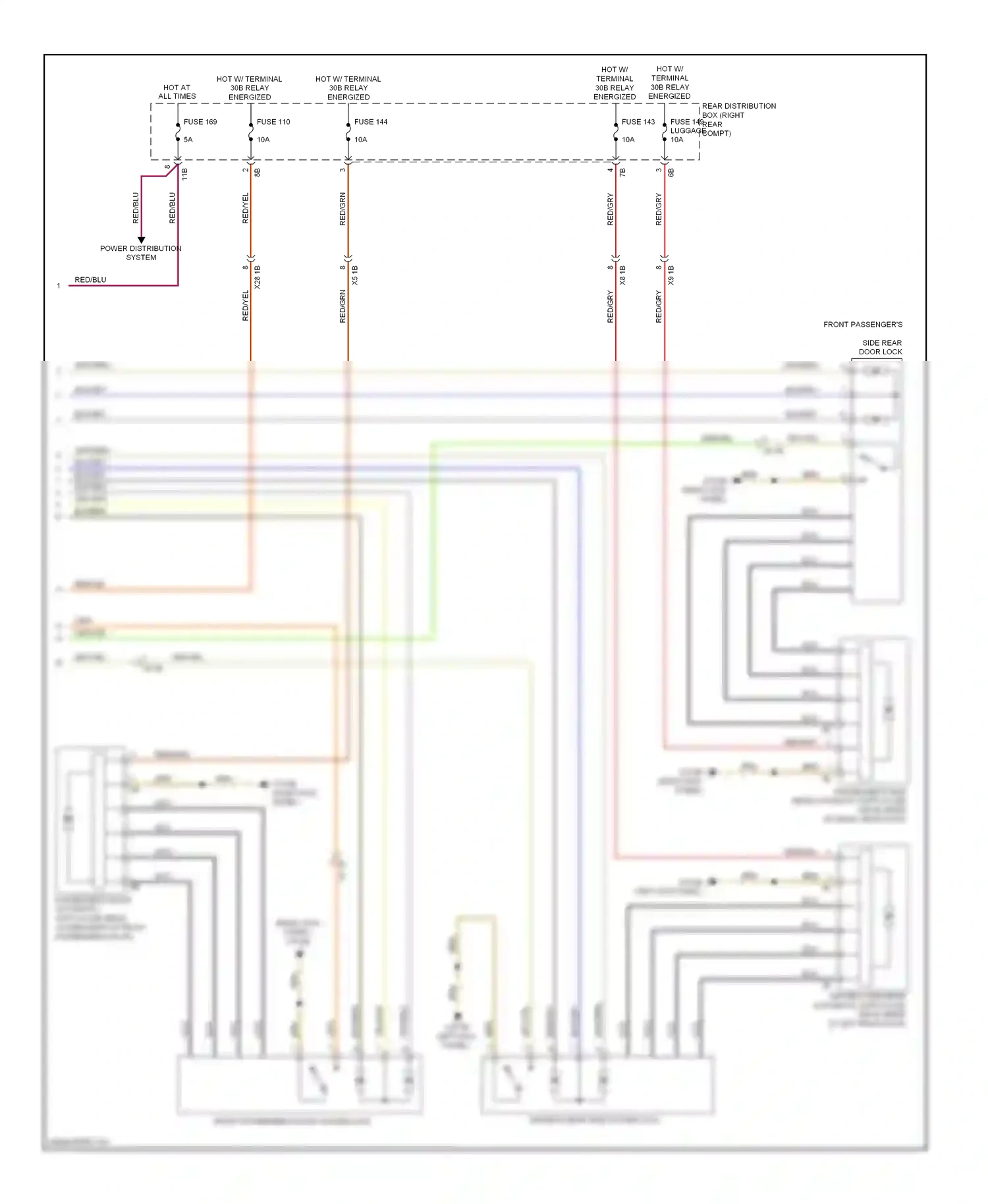 Wiring diagram power distribution system for BMW 7 series F01/F02 facelift (2012-2015) (4 of 36)