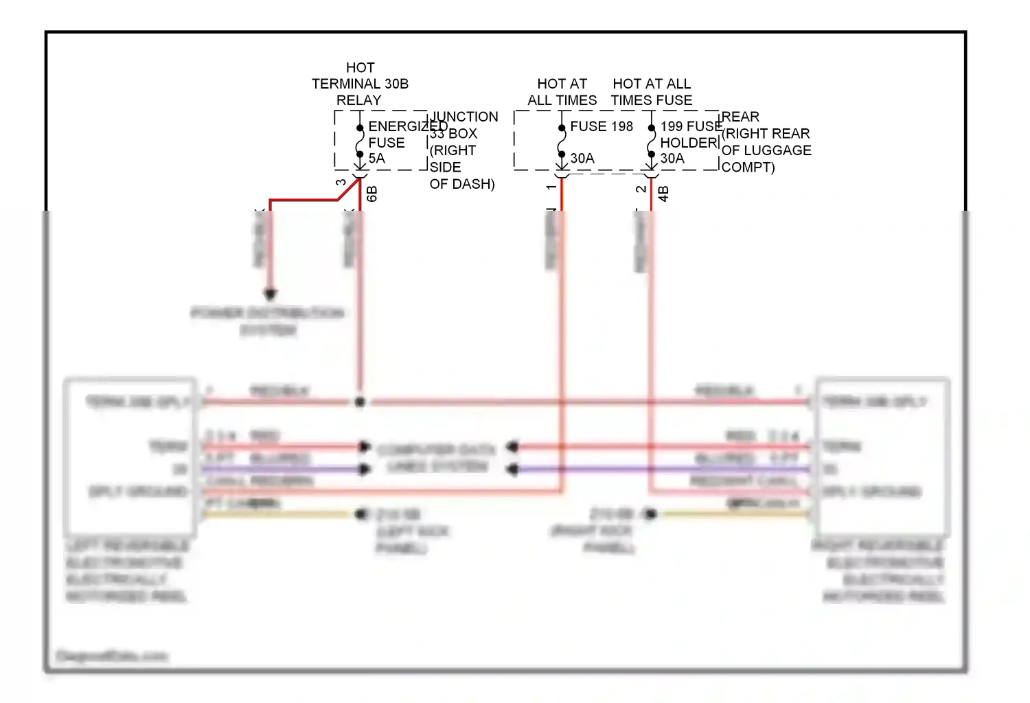 Wiring diagram power distribution system for BMW 7 series F01/F02 facelift (2012-2015) (18 of 36)