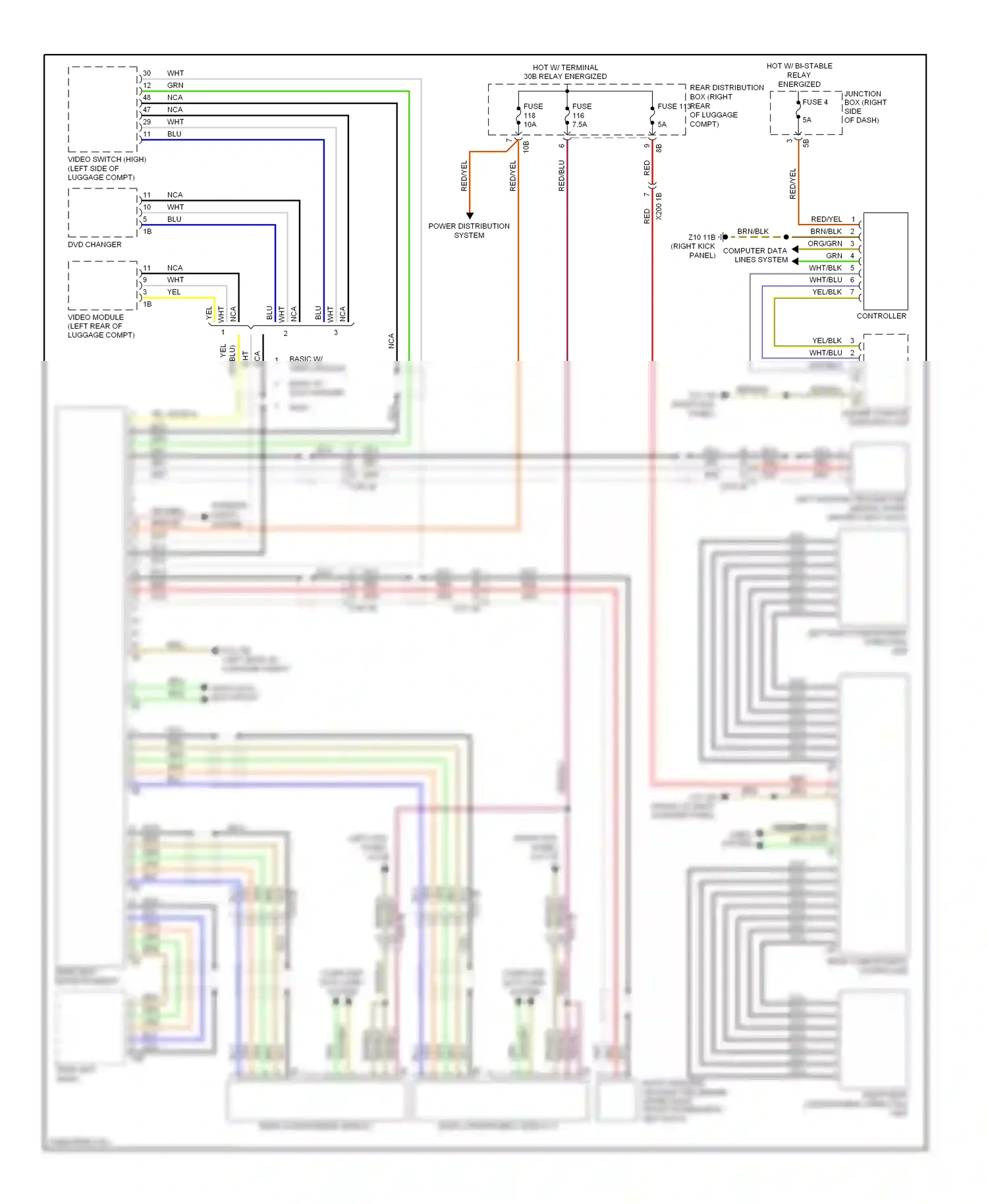 Wiring diagram power distribution system for BMW 7 series F01/F02 facelift (2012-2015) (29 of 36)
