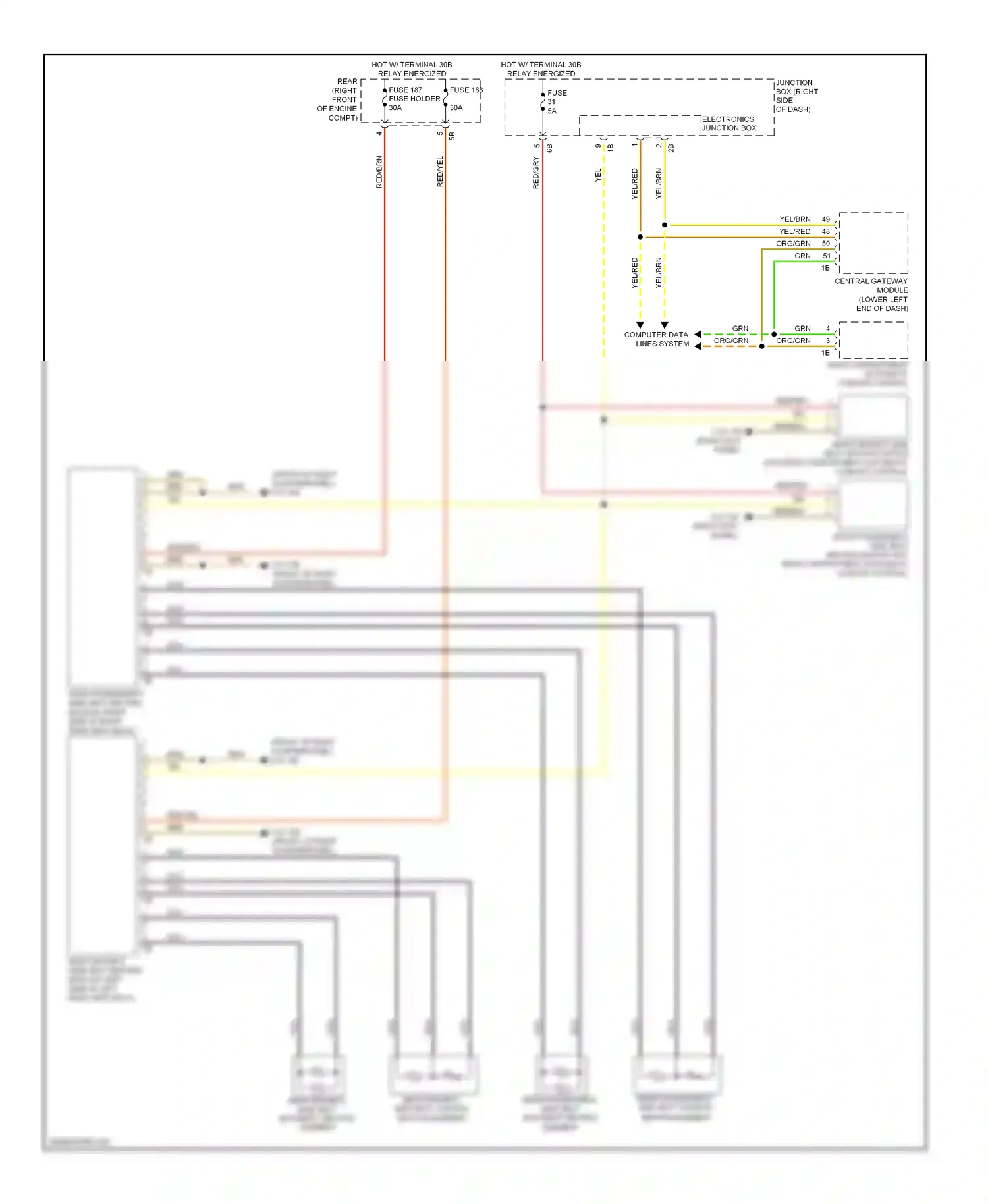 Wiring diagram rear compartment automatic for BMW 7 series F01/F02 facelift (2012-2015) (1 of 1)