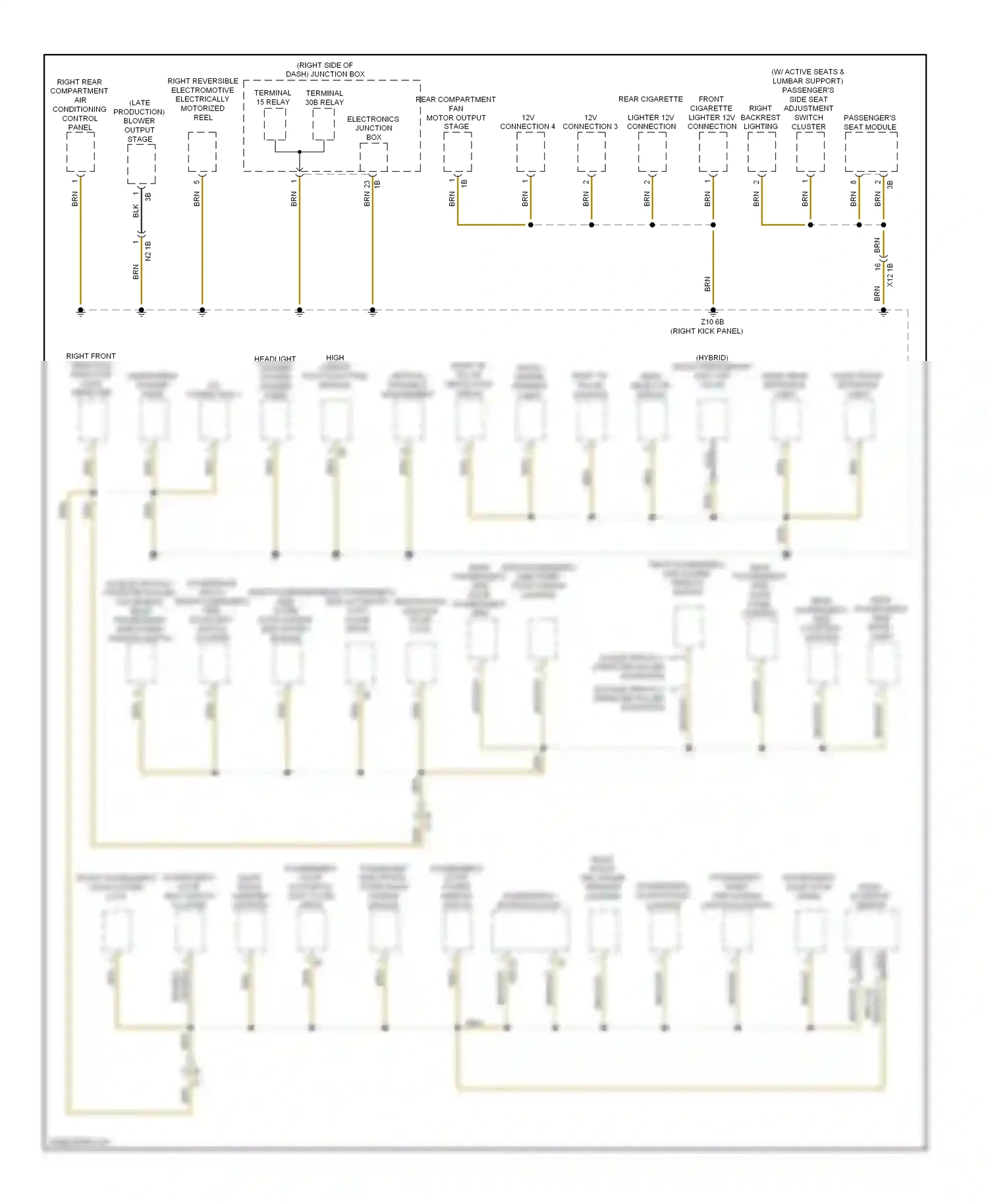 Wiring diagram right front for BMW 7 series F01/F02 facelift (2012-2015) (1 of 1)