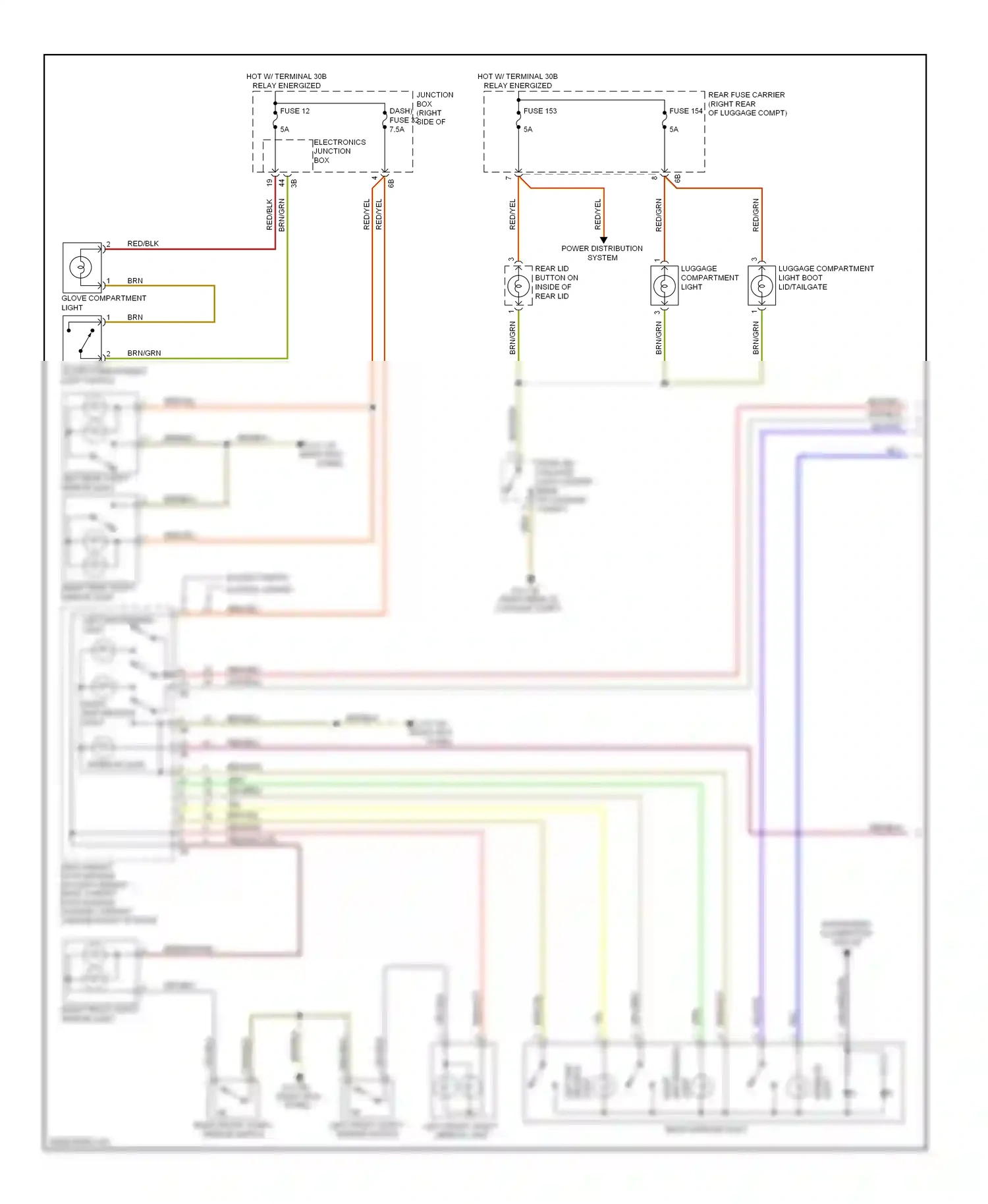 Wiring diagram right map reading light for BMW 7 series F01/F02 facelift (2012-2015) (1 of 1)