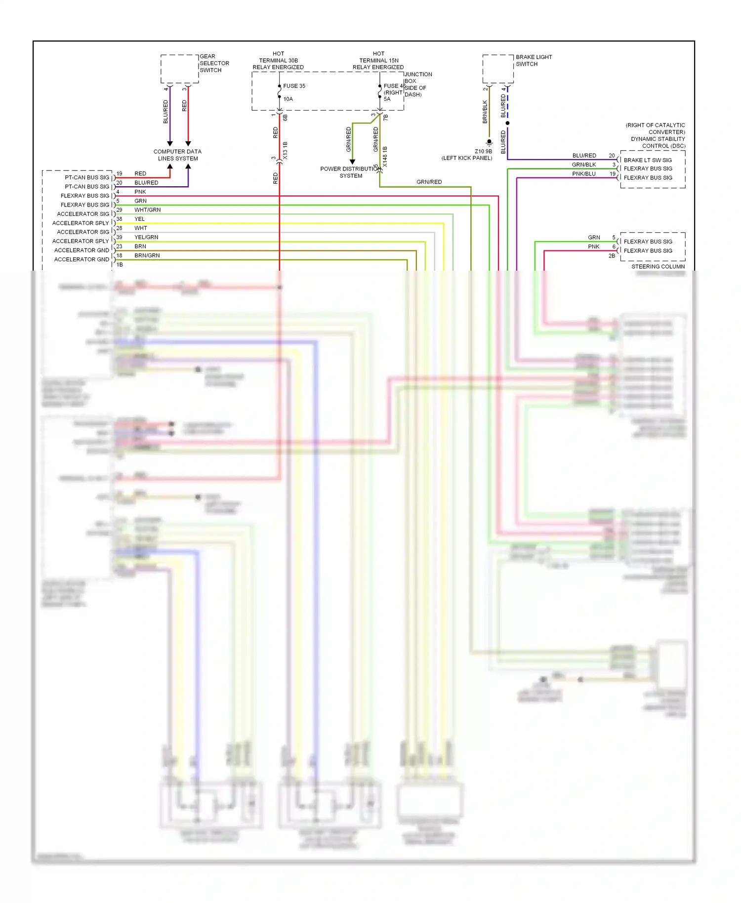 Wiring diagram steering column switch cluster for BMW 7 series F01/F02 facelift (2012-2015) (4 of 14)