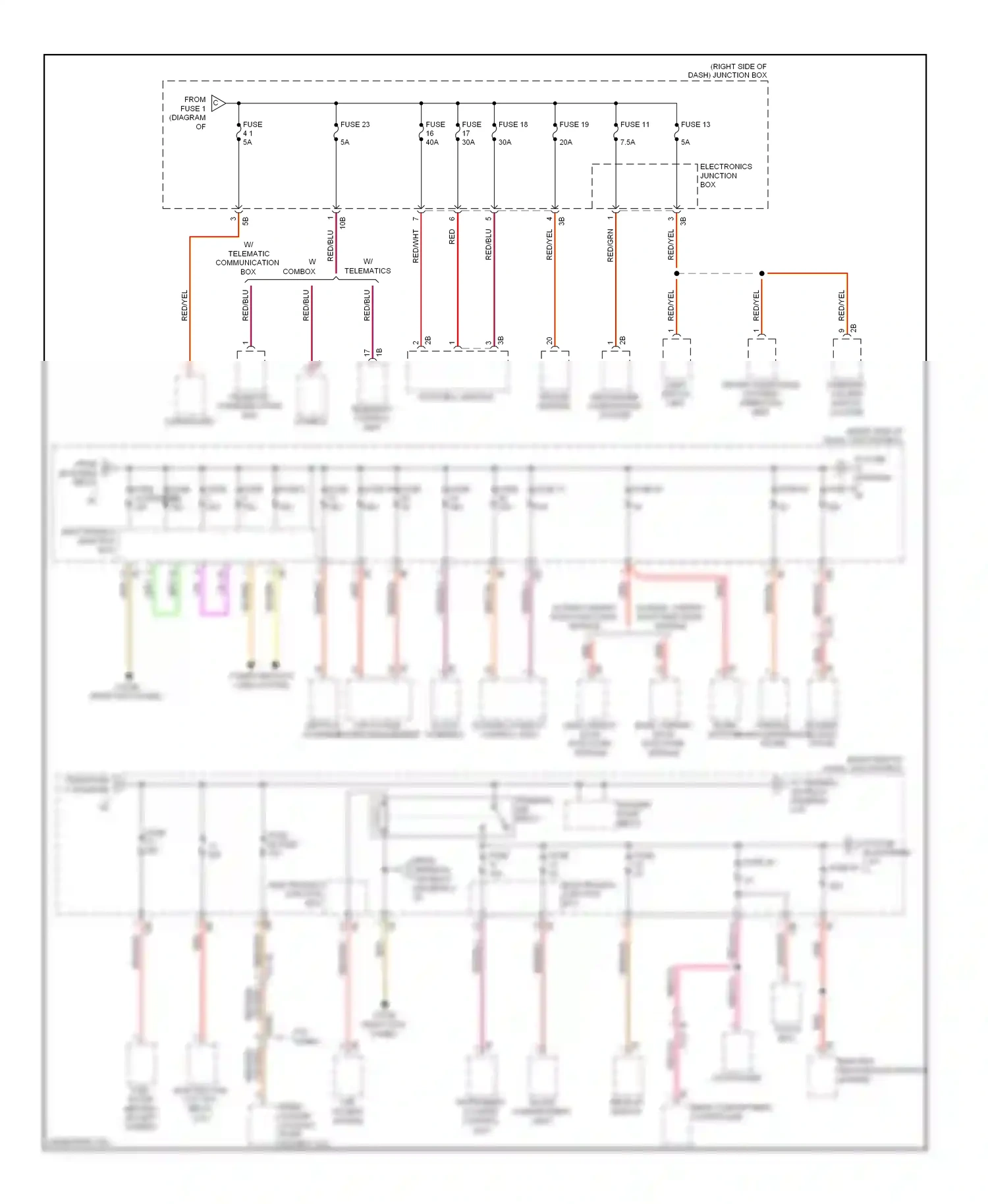 Wiring diagram telematic control combox unit for BMW 7 series F01/F02 facelift (2012-2015) (1 of 1)