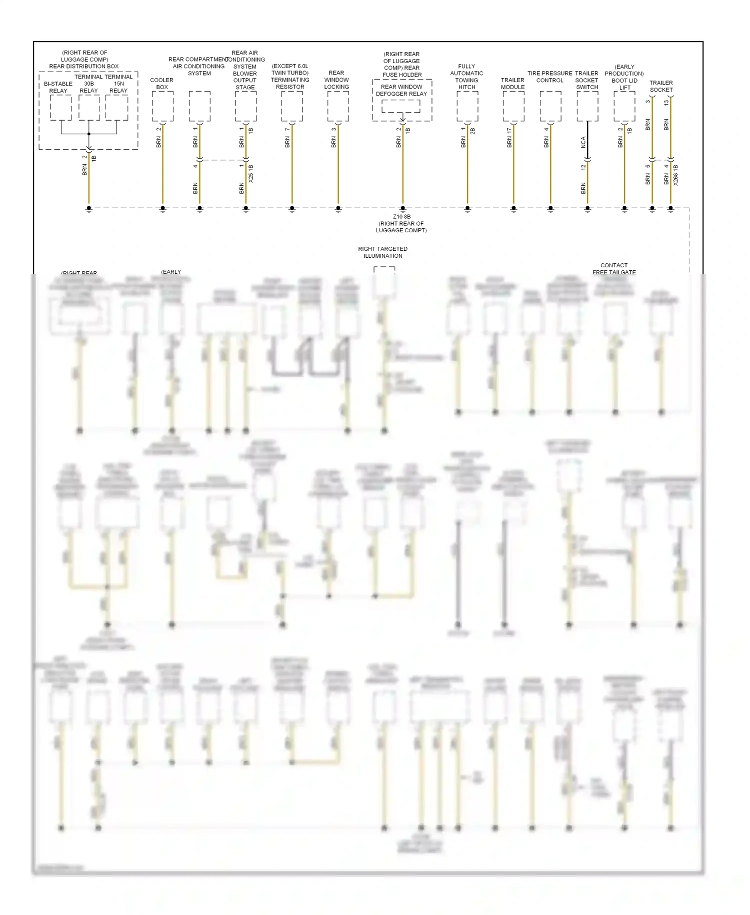 Wiring diagram trailer socket for BMW 7 series F01/F02 facelift (2012-2015) (1 of 2)