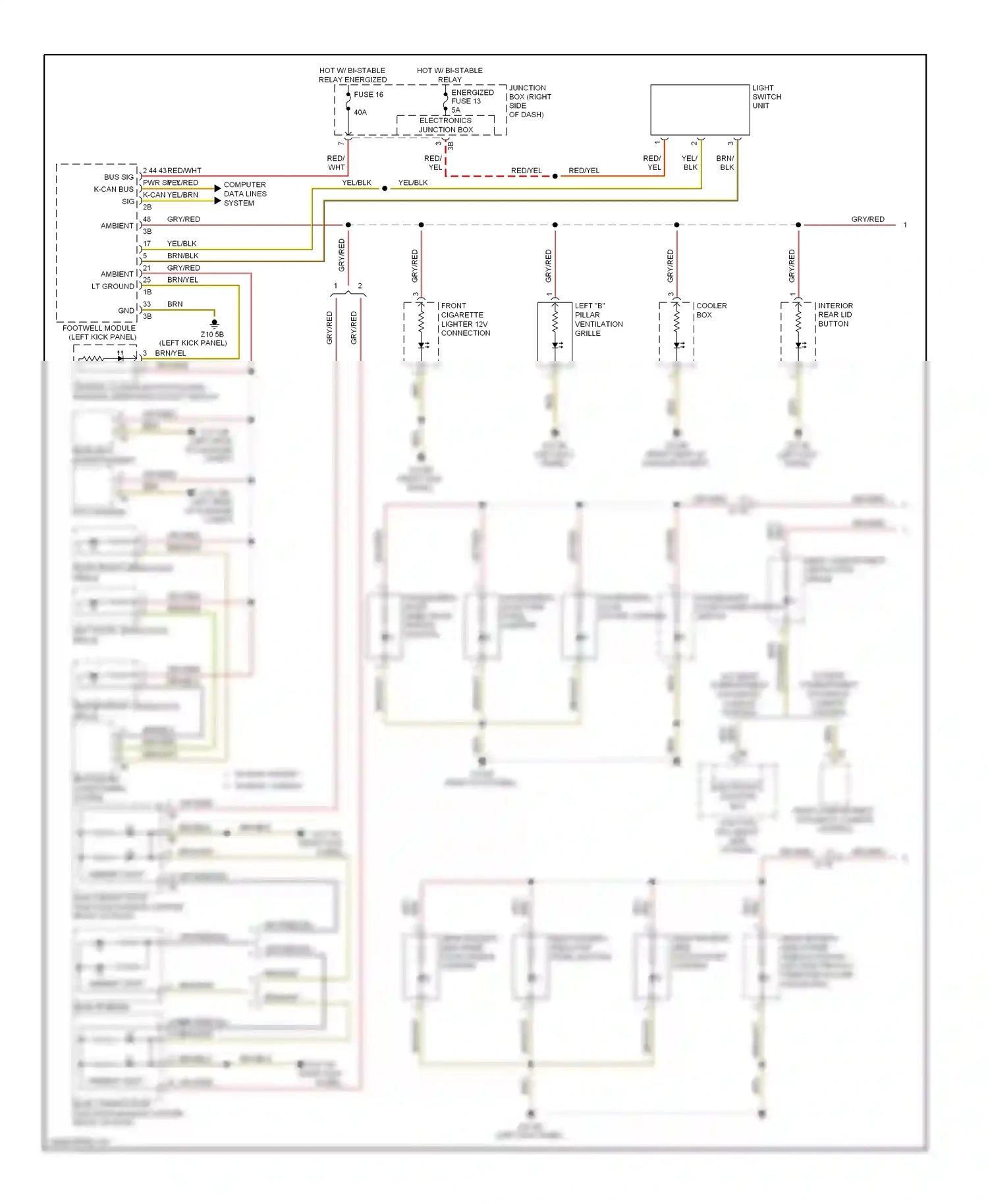 Wiring diagram w/ high variant w/ basic variant for BMW 7 series F01/F02 facelift (2012-2015) (2 of 2)