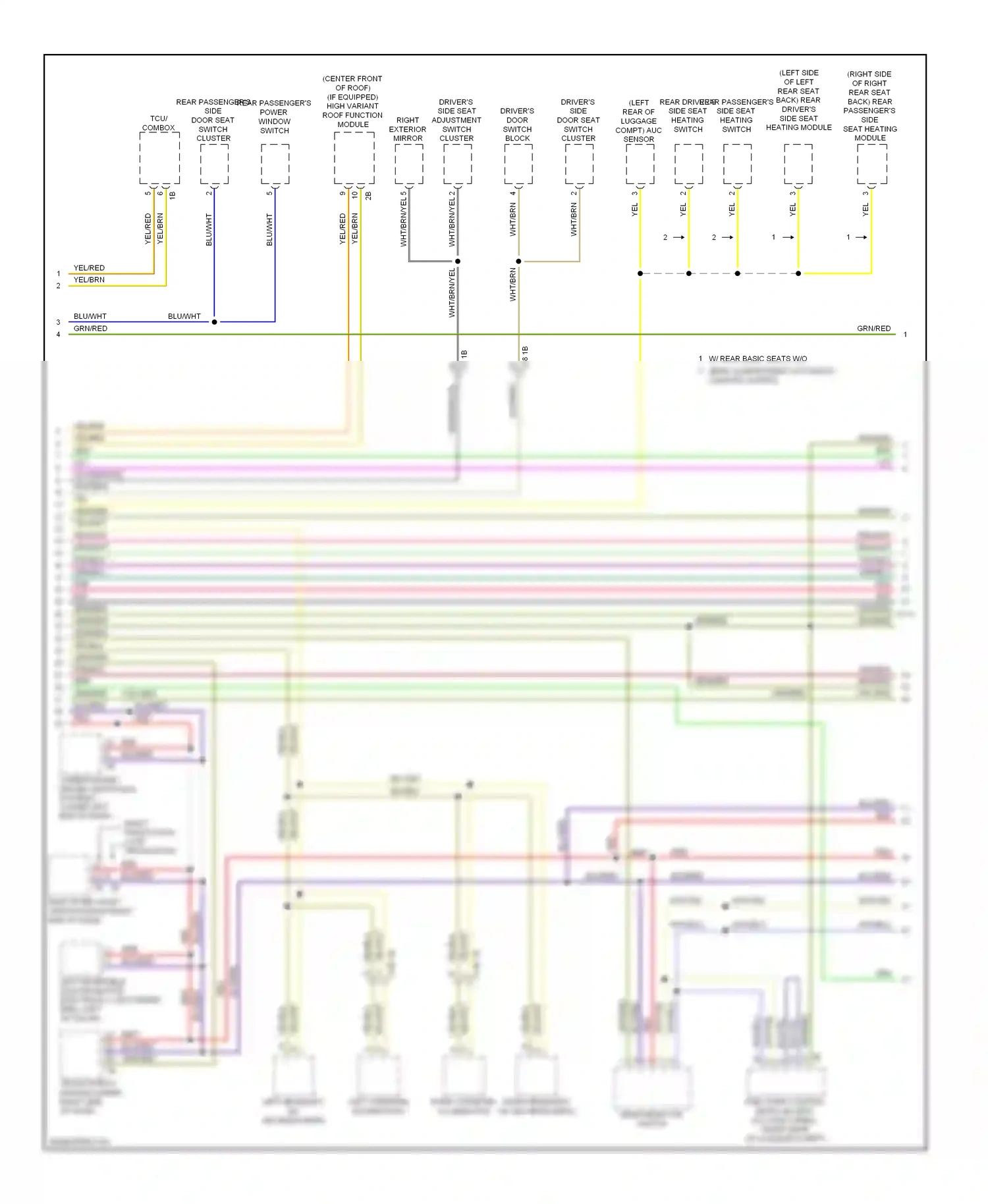 Wiring diagram w/ rear basic seats w/o rear compartment automatic climate control for BMW 7 series F01/F02 facelift (2012-2015) (1 of 1)