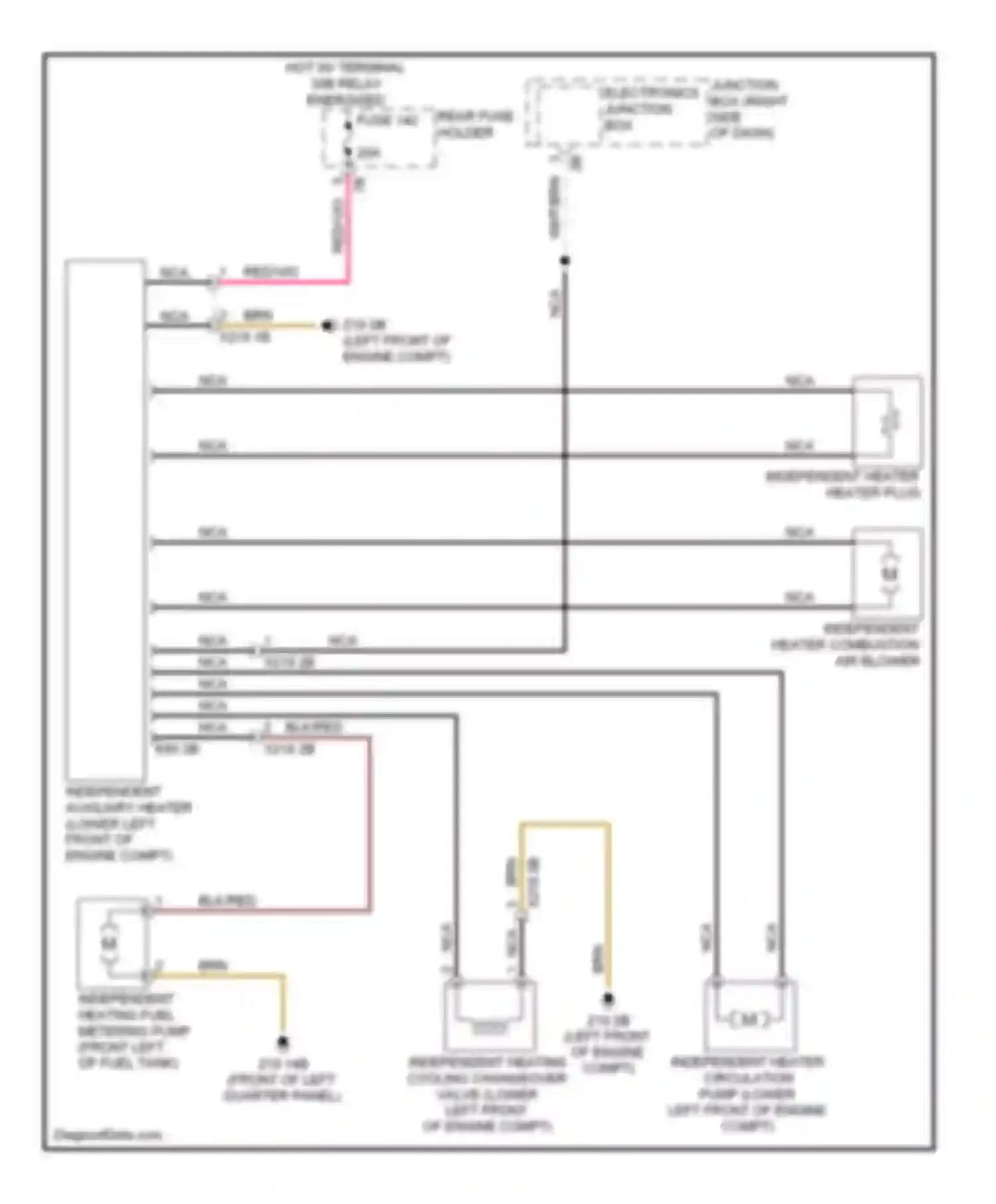 7 series BMW F01/F02 (2008-2012): Independent heating circuit