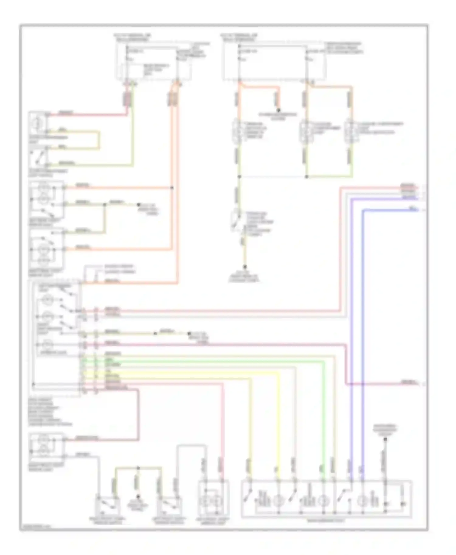 7 series BMW F01/F02 (2008-2012): Courtesy lamps circuit (1 of 2)