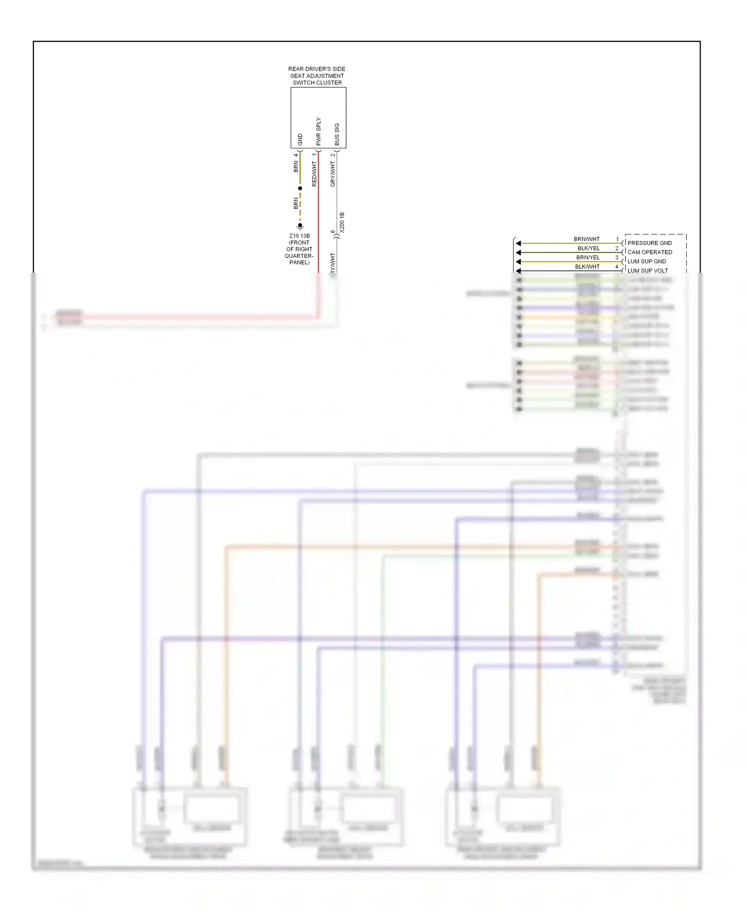Wiring diagram back width for BMW 7 series F01/F02 (2008-2012) (1 of 2)