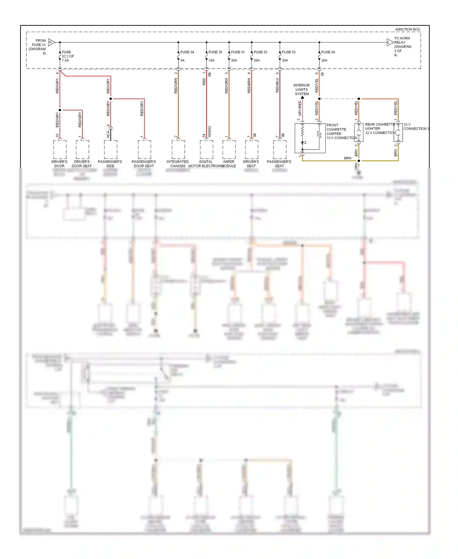 Wiring diagram basic variant roof functions module for BMW 7 series F01/F02 (2008-2012) (4 of 6)