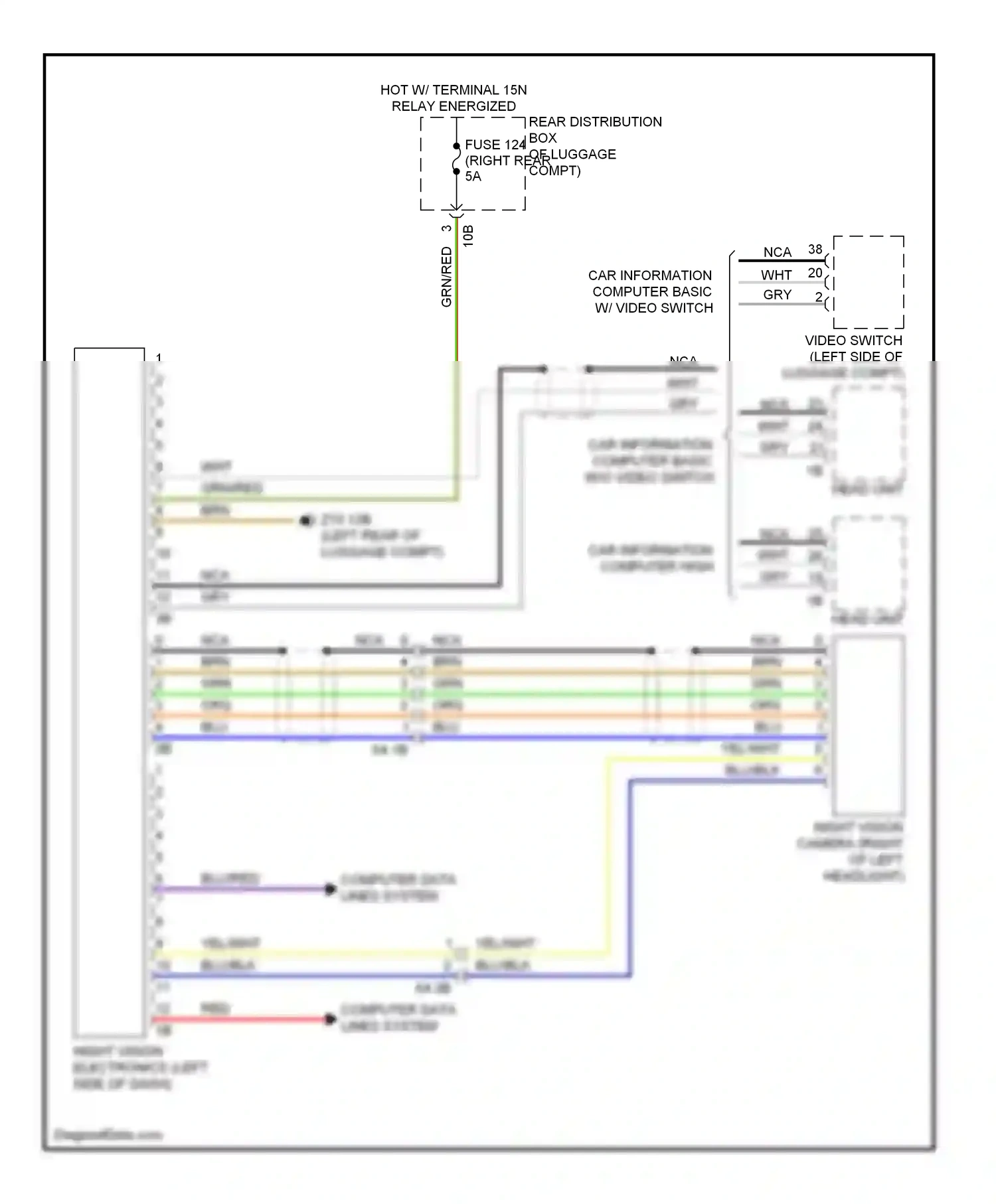 Wiring diagram car information computer basic w/o video switch for BMW 7 series F01/F02 (2008-2012) (1 of 1)
