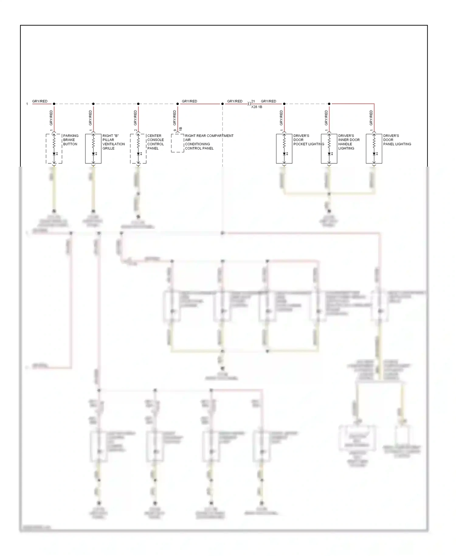 Wiring diagram center console control panel for BMW 7 series F01/F02 (2008-2012) (2 of 3)