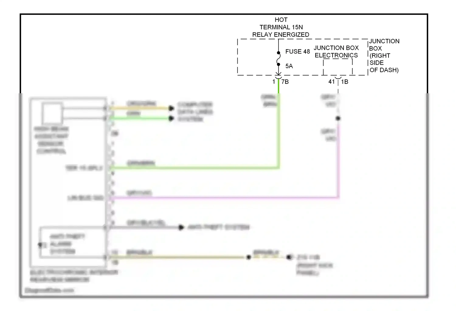 Wiring diagram computer data lines system for BMW 7 series F01/F02 (2008-2012) (48 of 89)